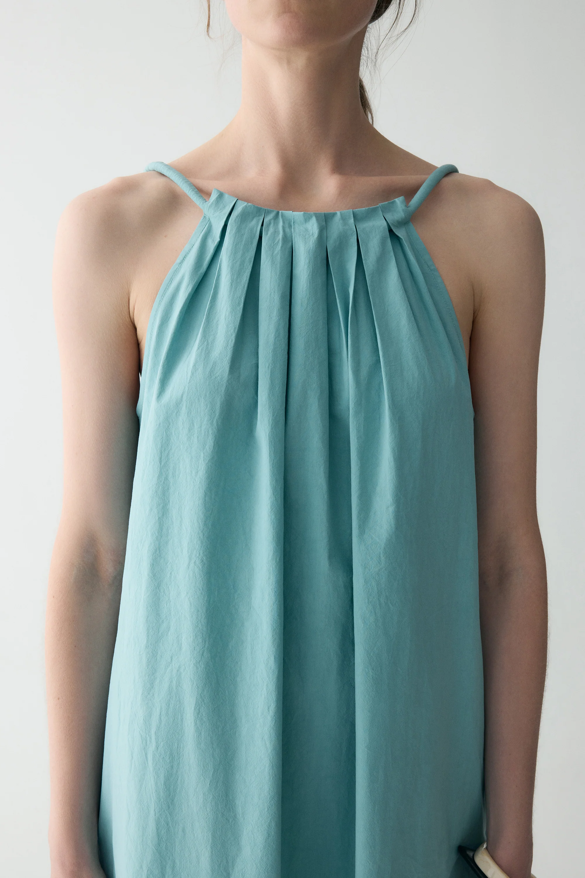 Gathered Halterneck Cotton Dress - Image 22
