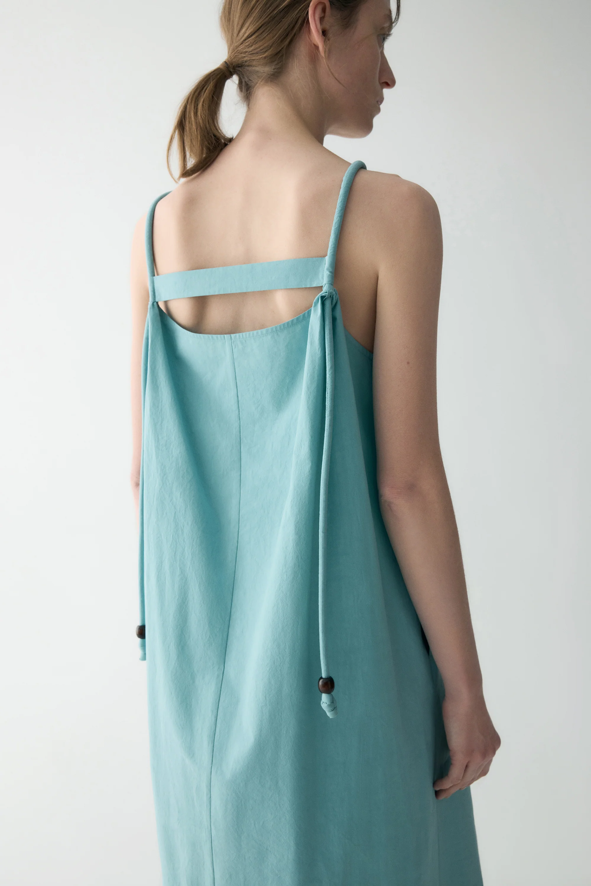 Gathered Halterneck Cotton Dress - Image 23