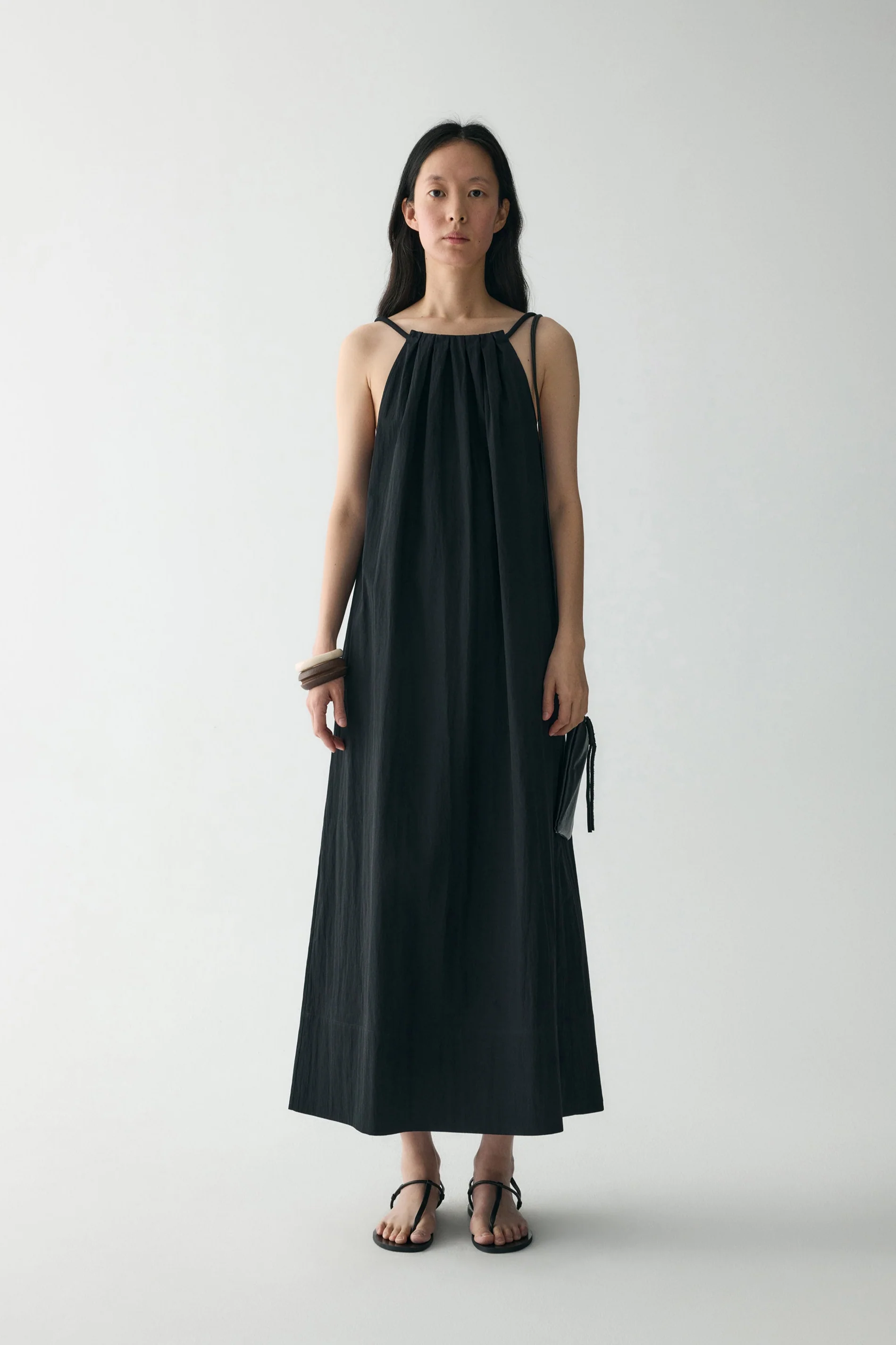 Gathered Halterneck Cotton Dress - Image 5