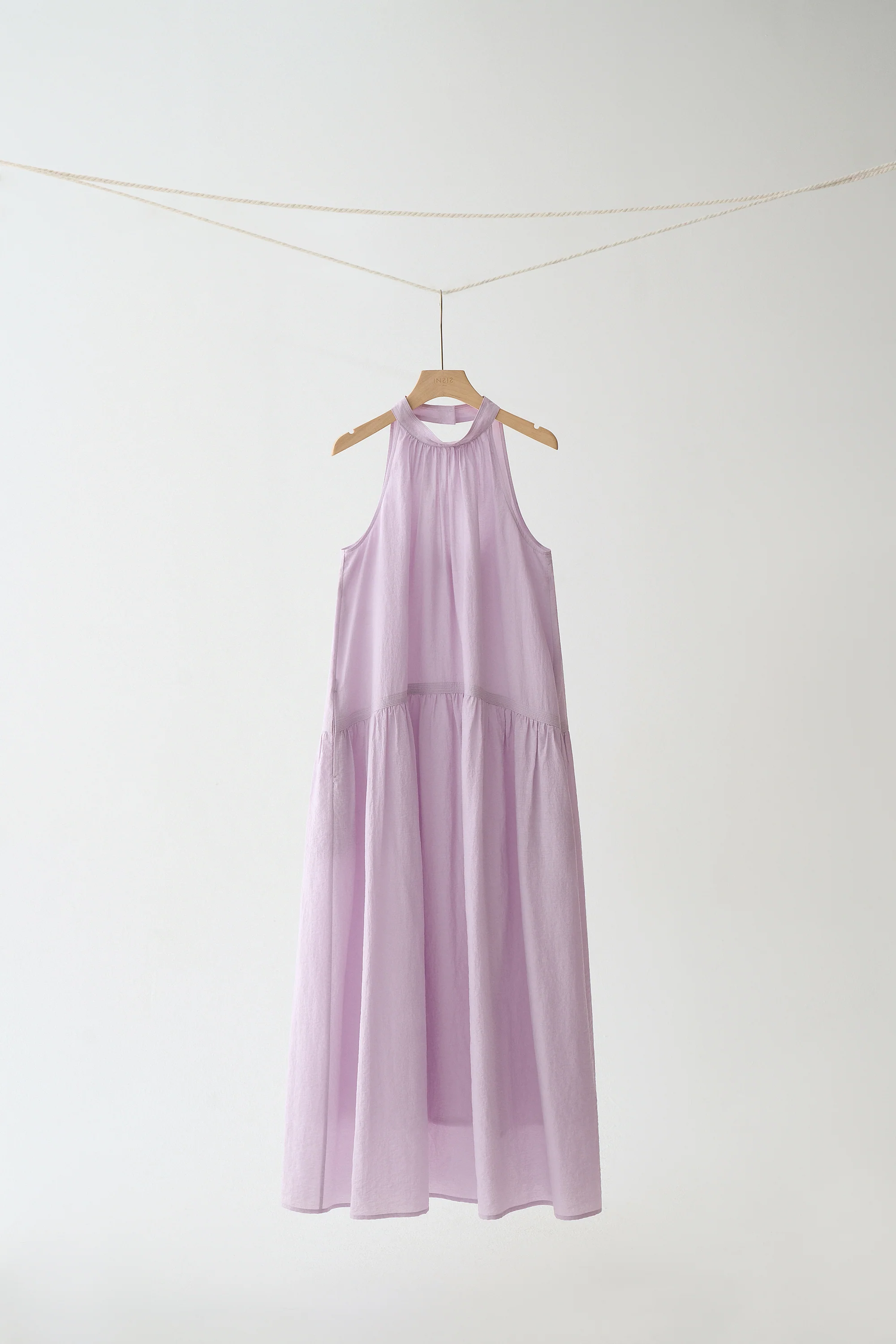 Gathered Halterneck Linen Dress - Image 2