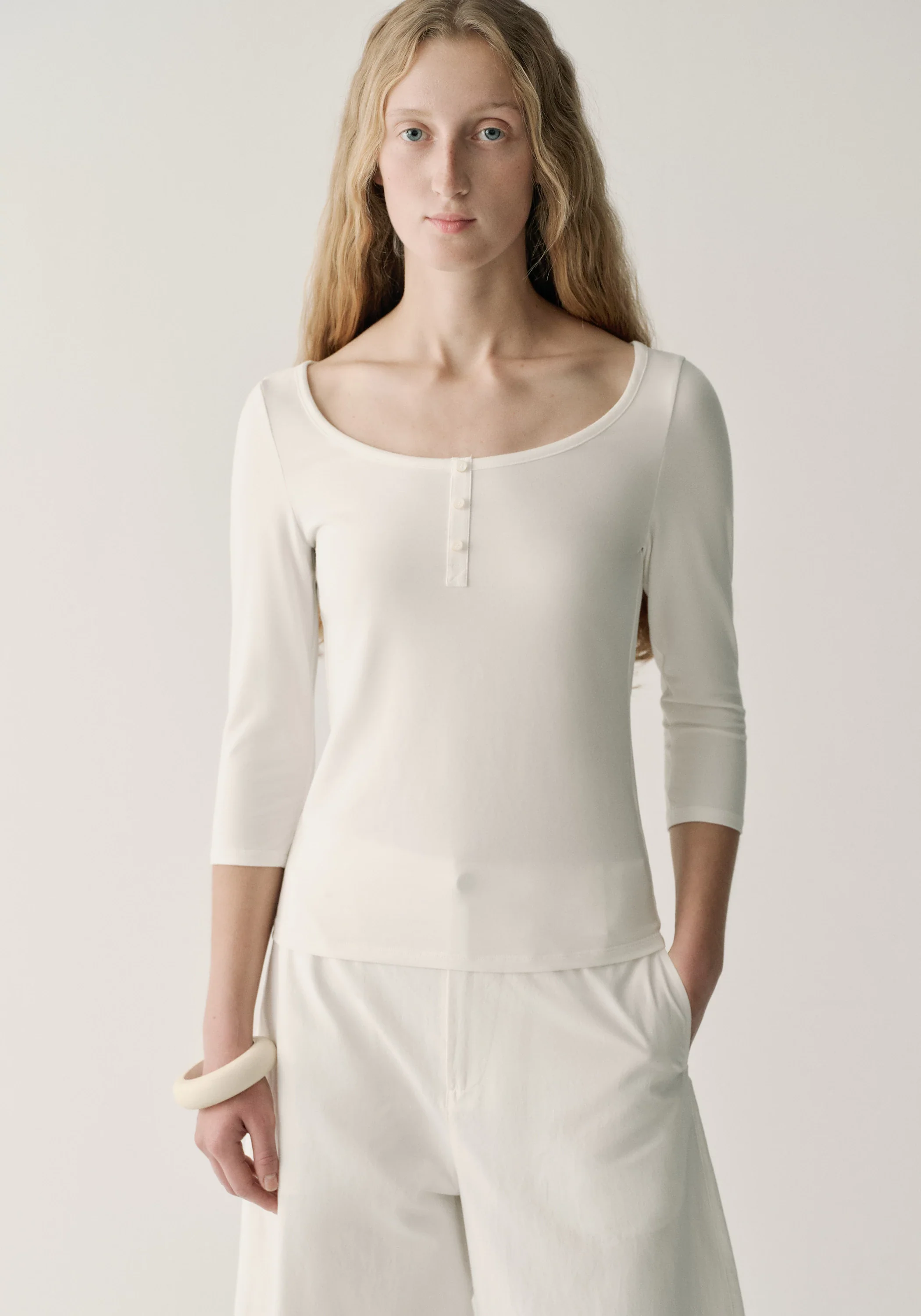 Henley Collar Half-sleeve T-shirt - Image 12