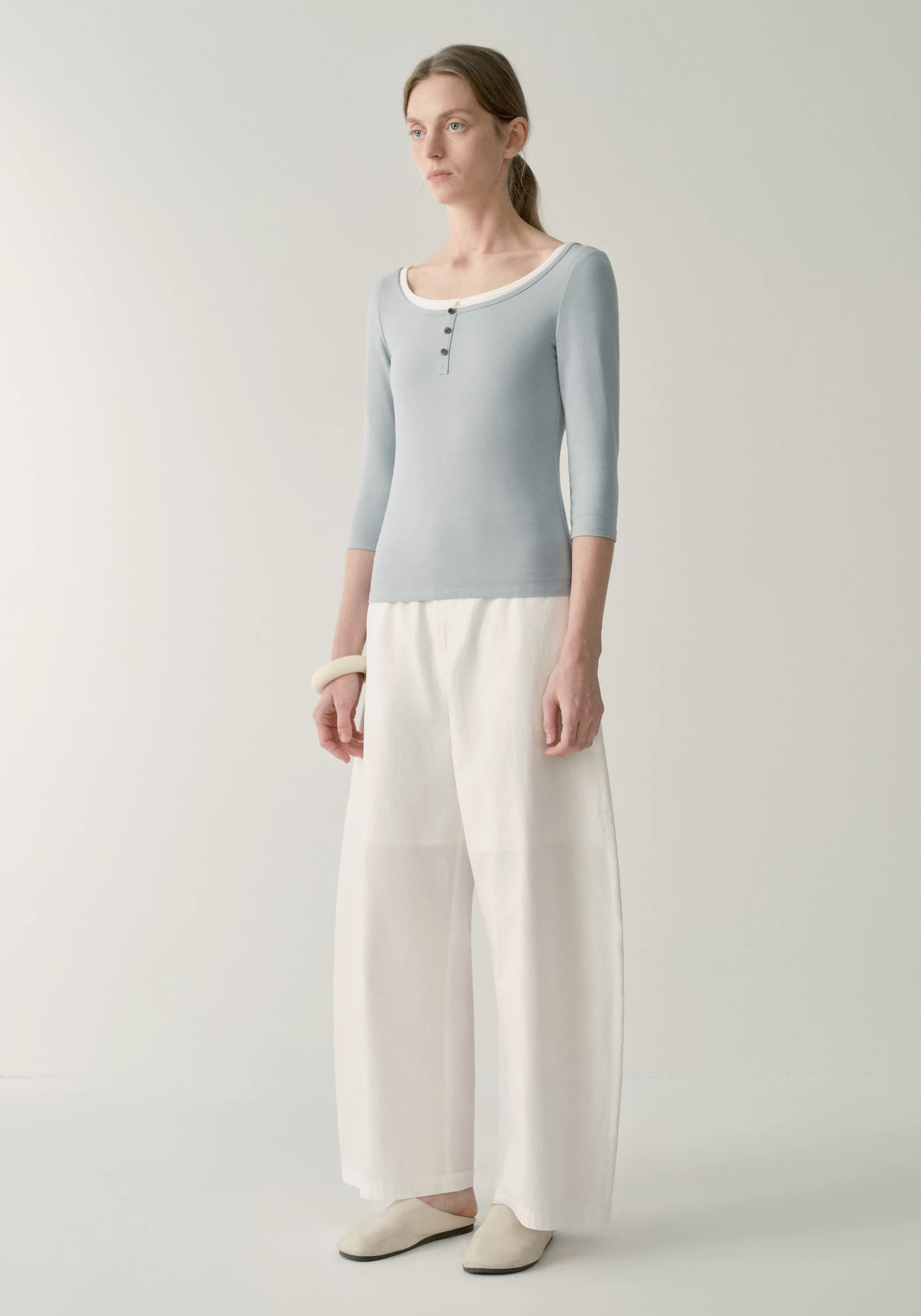 Henley Collar Half-sleeve T-shirt - Image 18