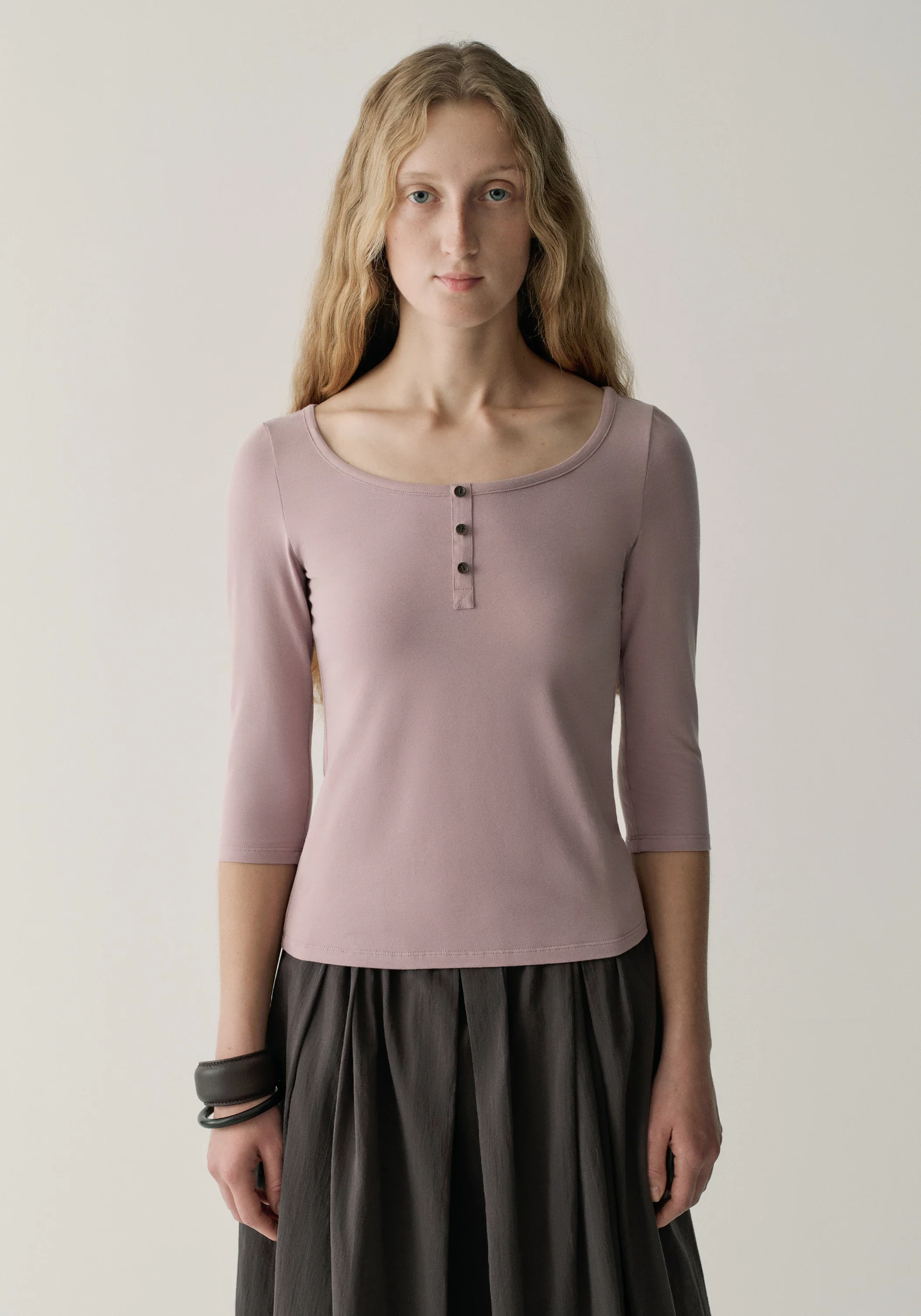 Henley Collar Half-sleeve T-shirt - Image 22