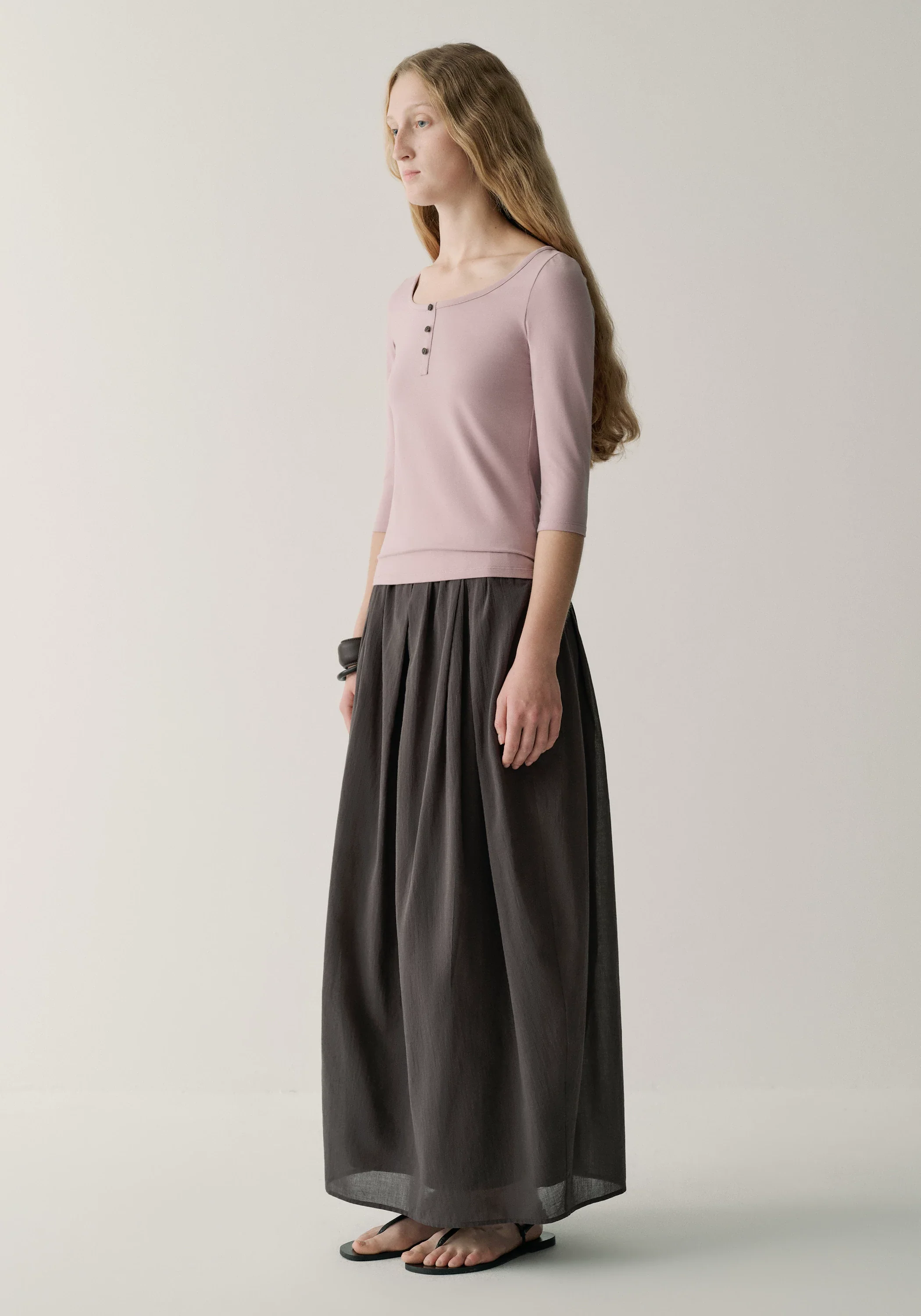 Henley Collar Half-sleeve T-shirt - Image 24