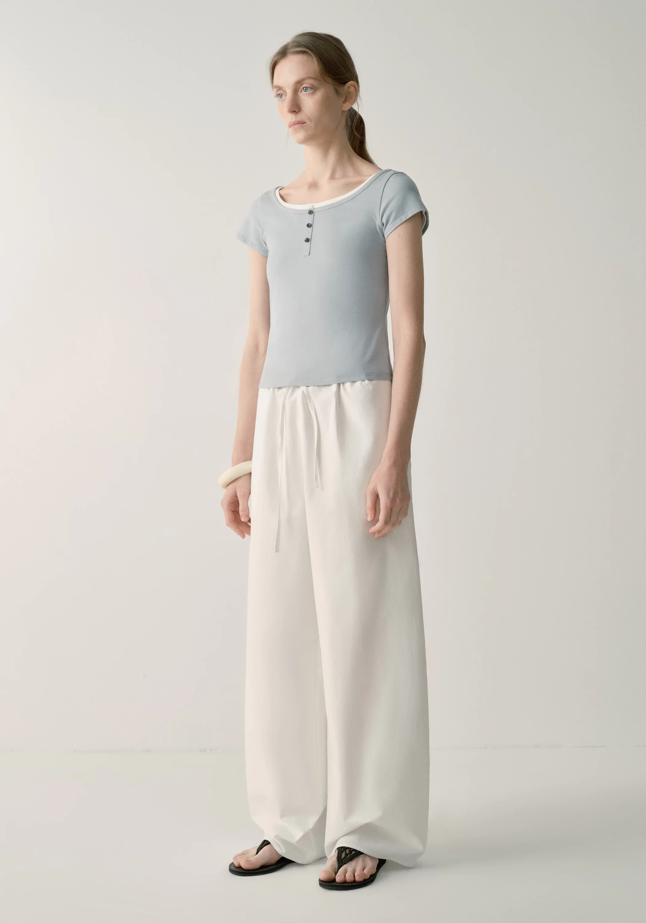 Henley Collar T-shirt - Image 11