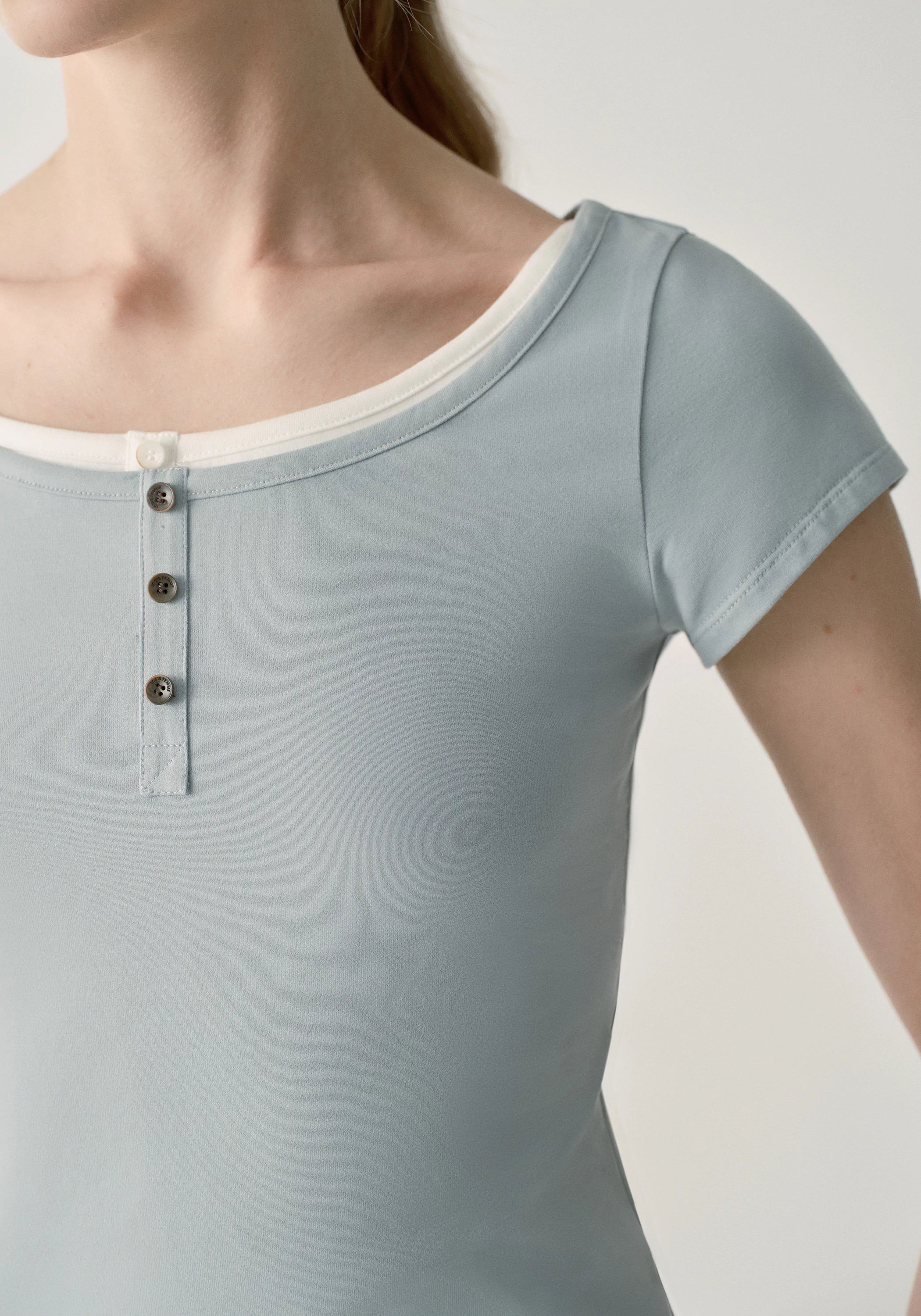 Henley Collar T-shirt - Image 14