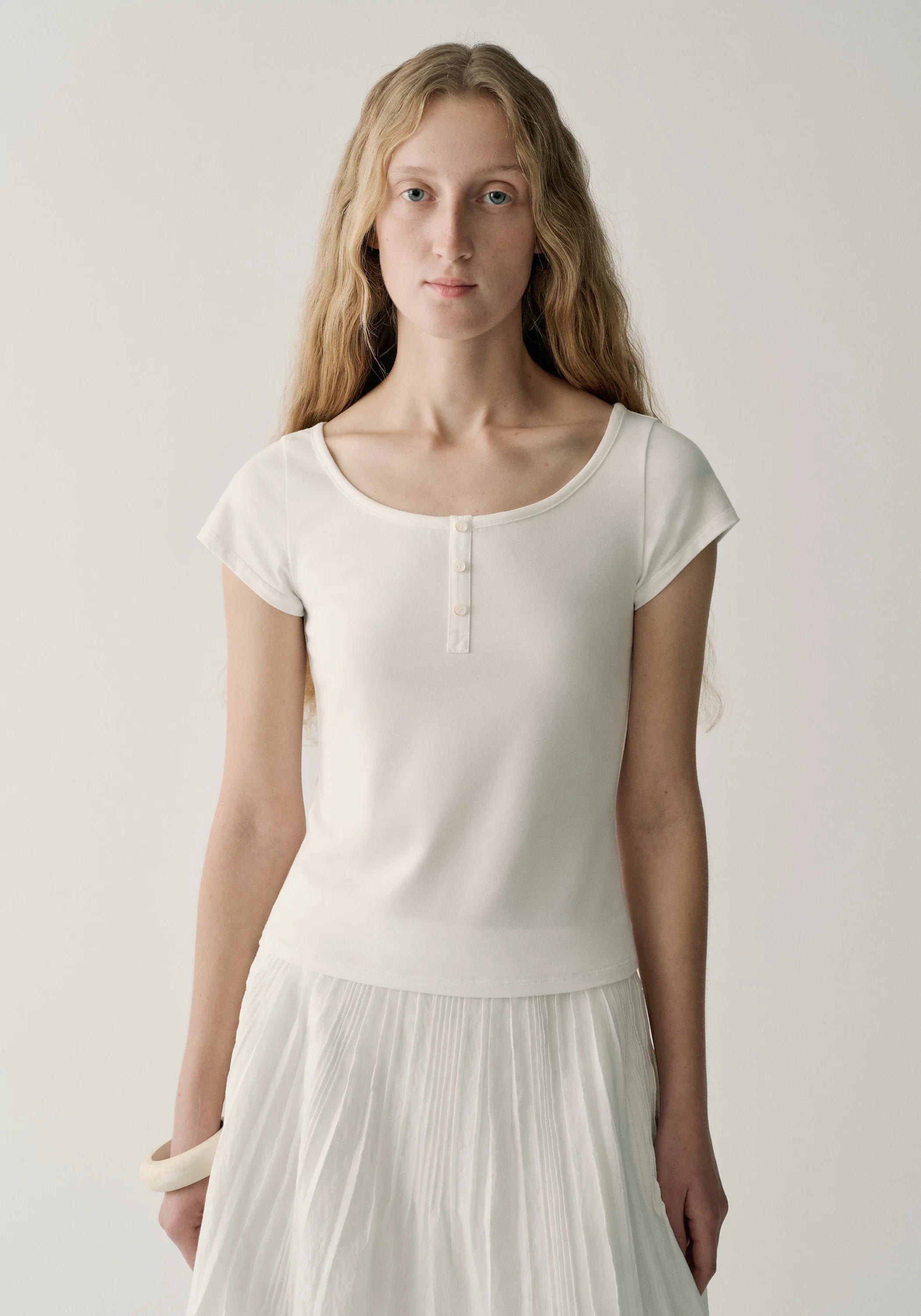 Henley Collar T-shirt - Image 19