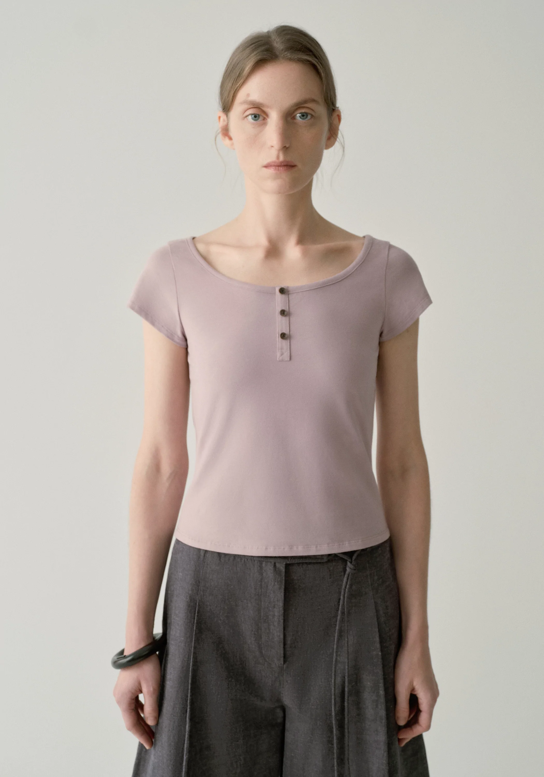 Henley Collar T-shirt - Image 21