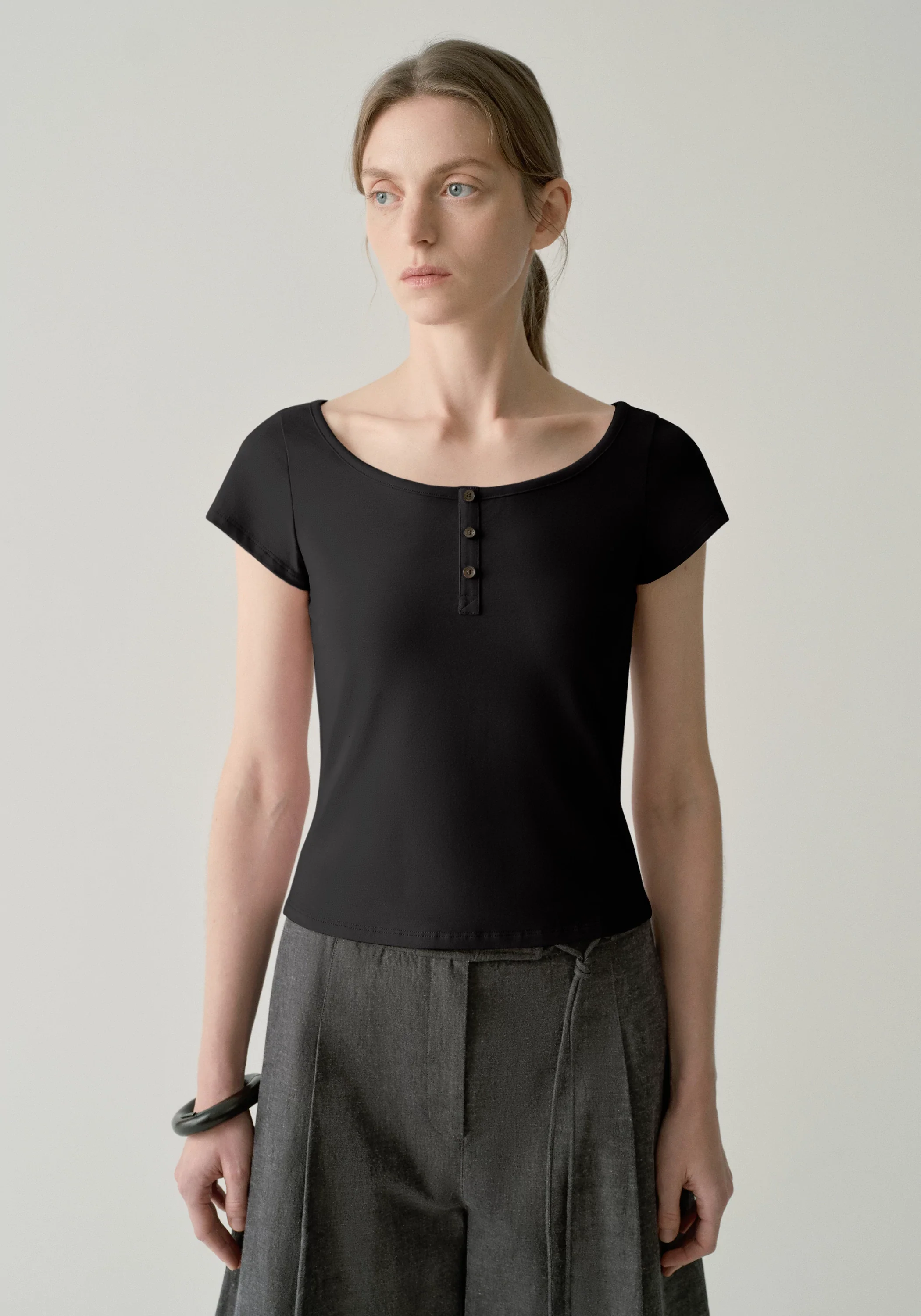 Henley Collar T-shirt - Image 25