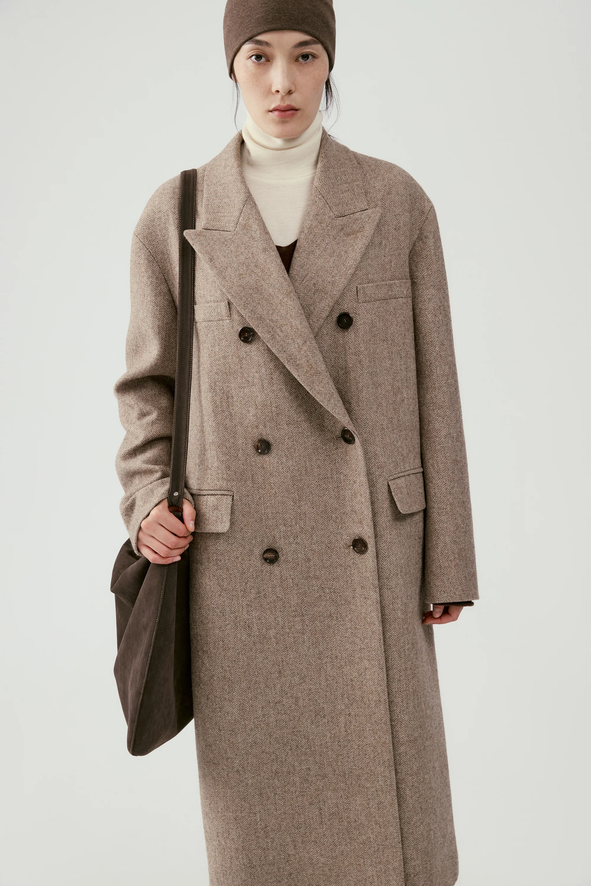Herringbone Wool Coat - Image 10