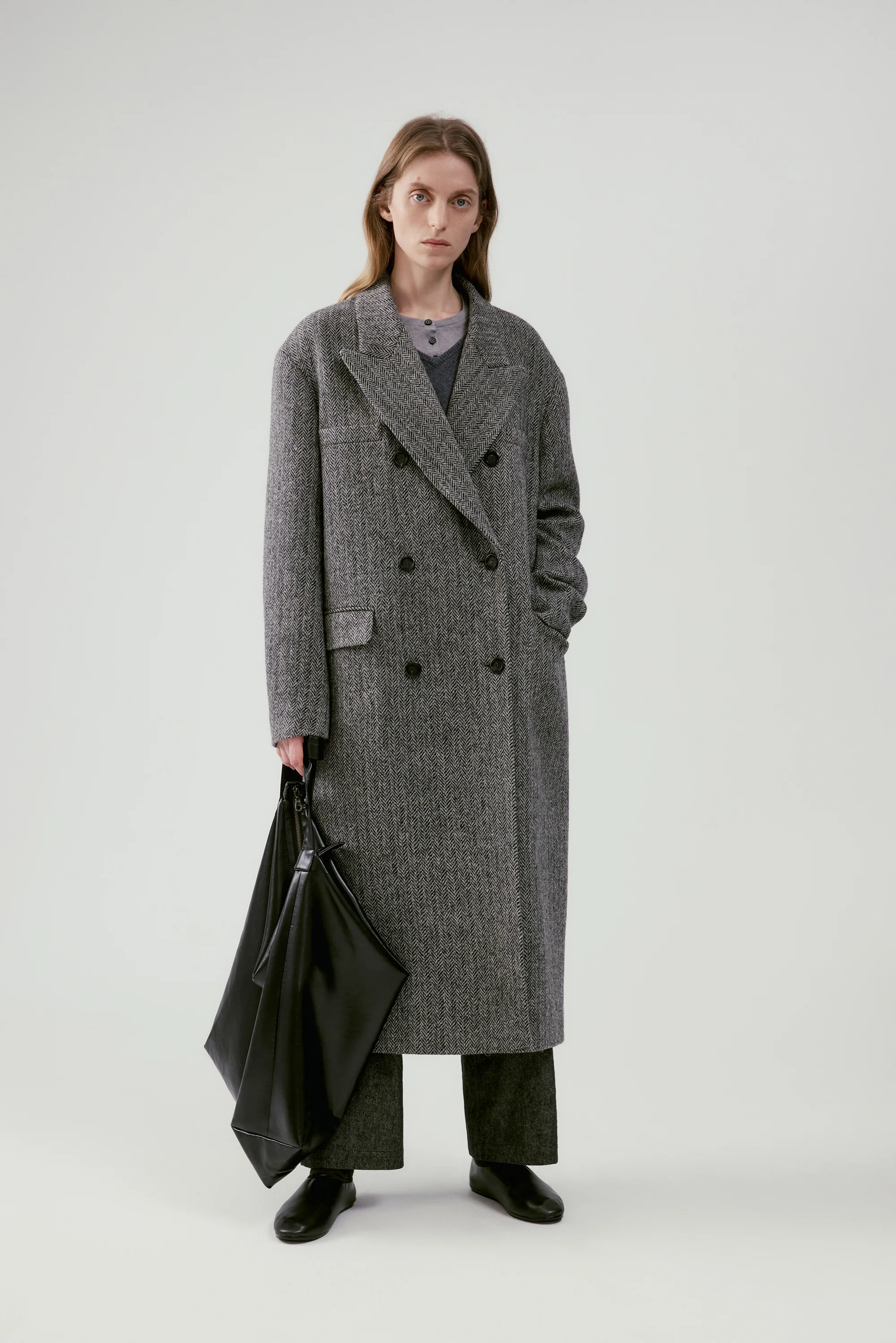 Herringbone Wool Coat - Image 12