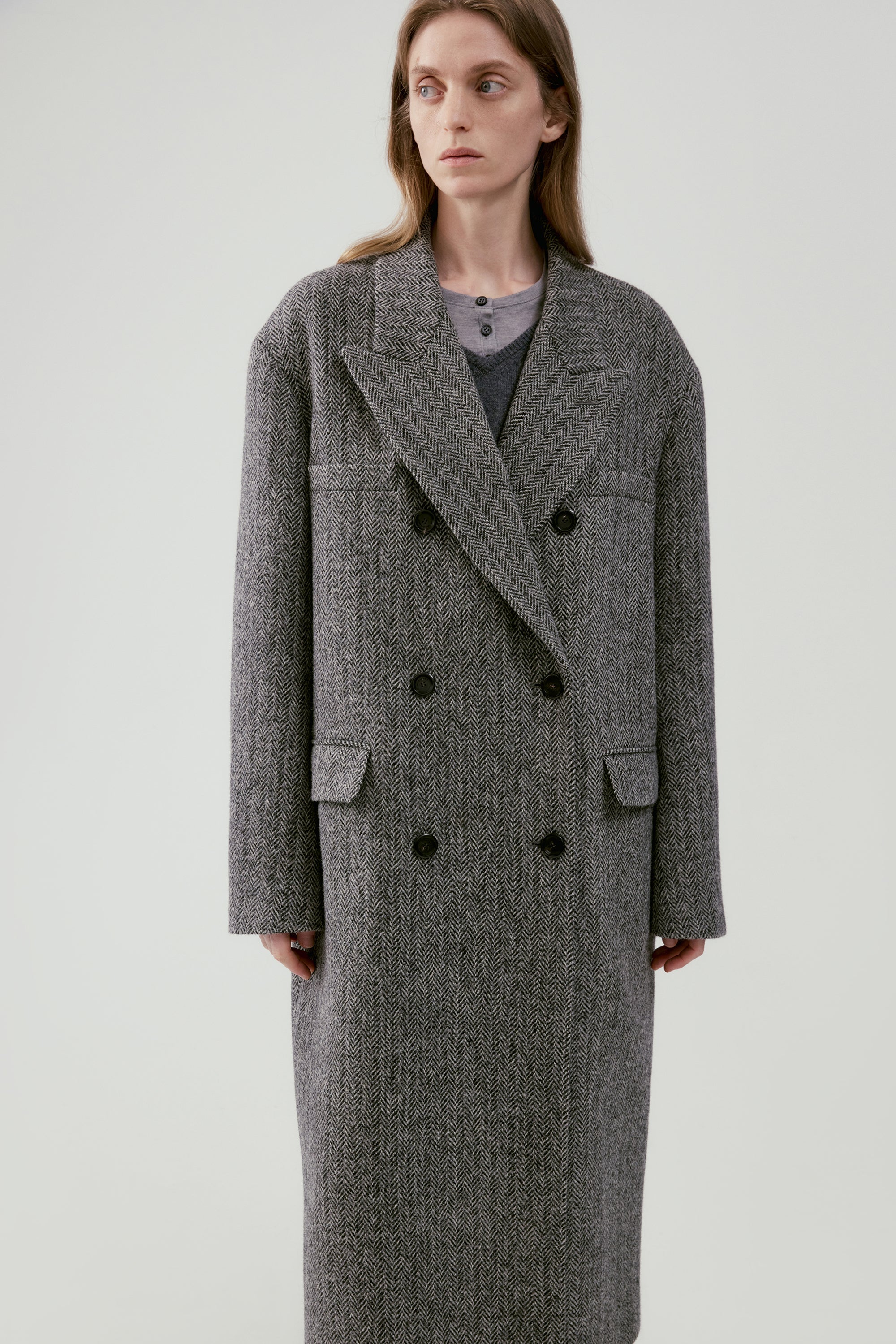 Herringbone Wool Coat - Image 13