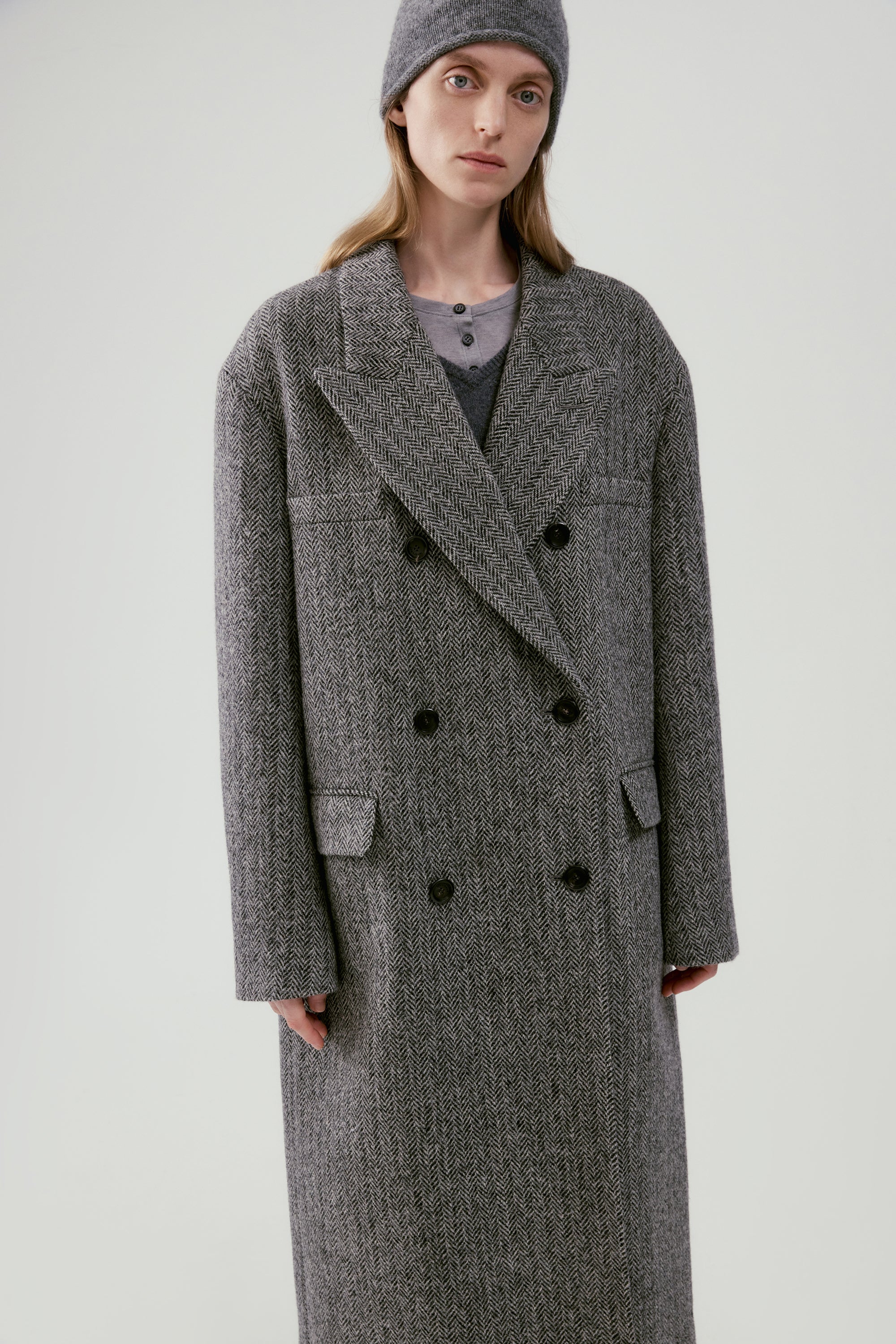 Herringbone Wool Coat - Image 14