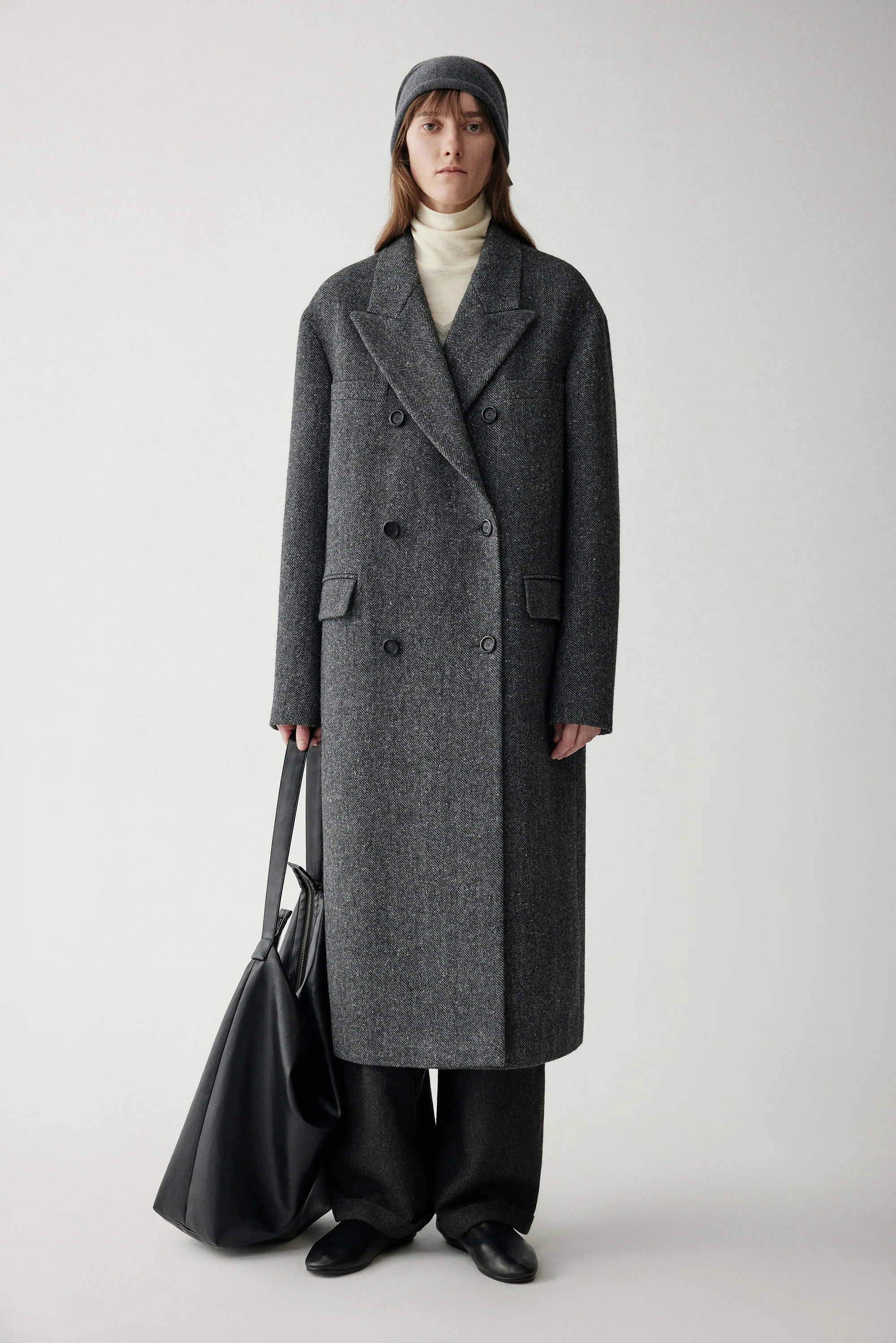 Herringbone Wool Coat - Image 3