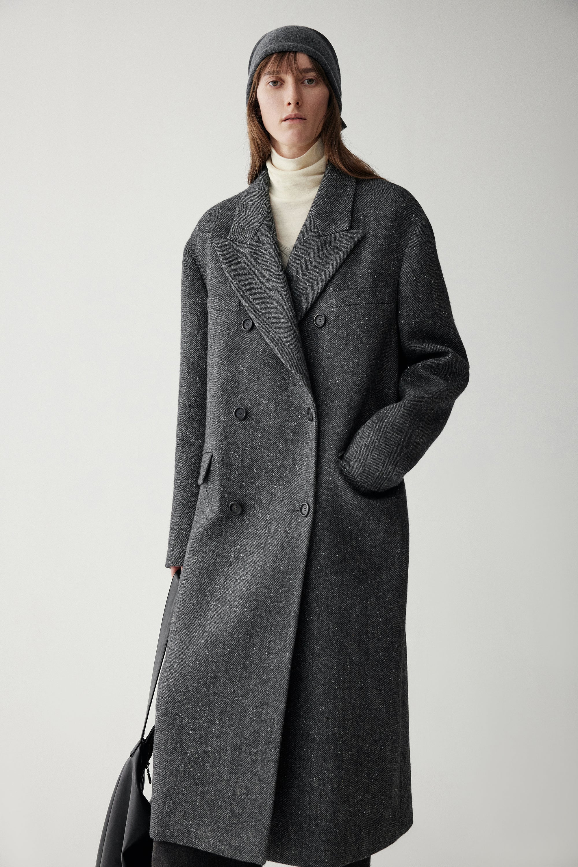 Herringbone Wool Coat - Image 6