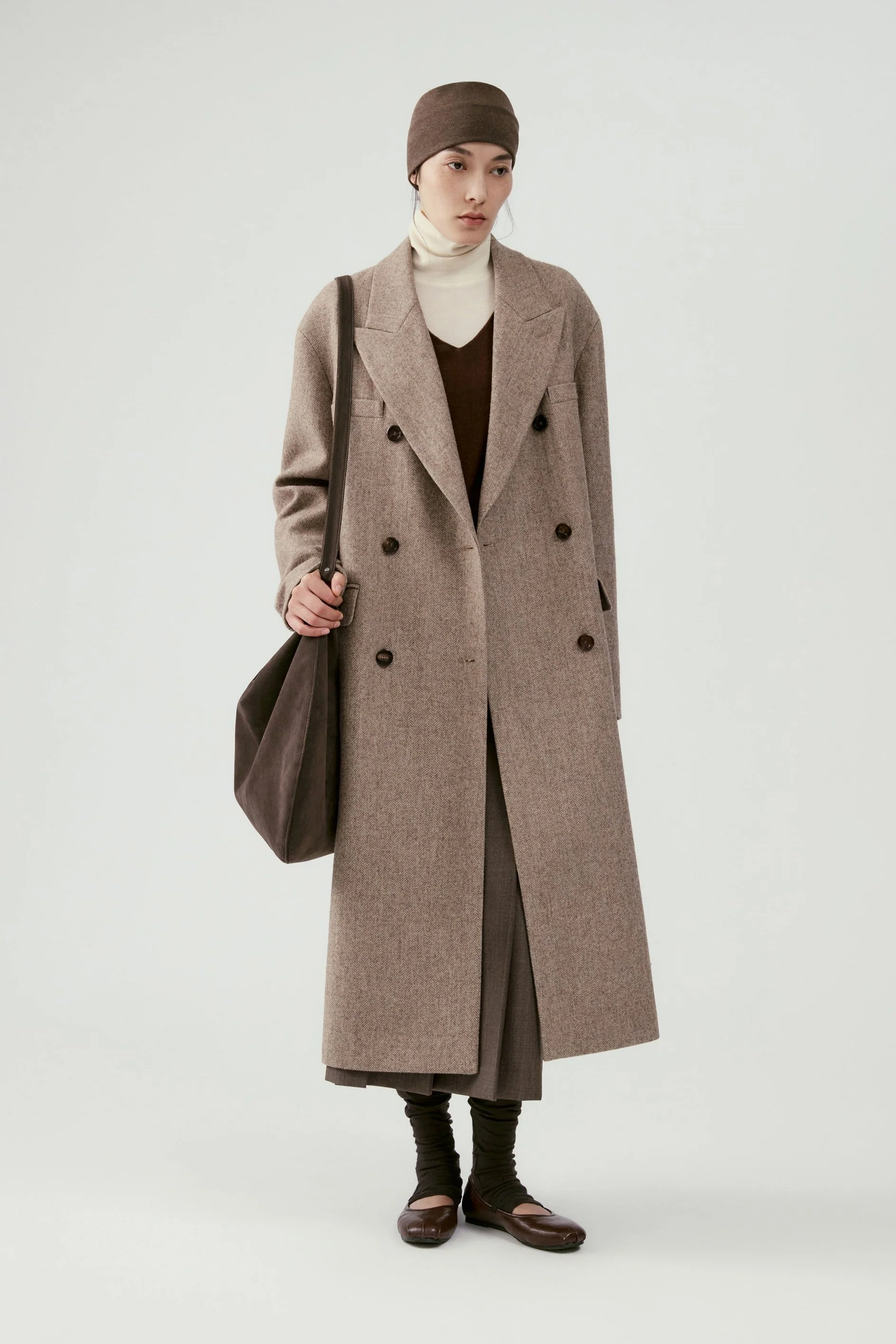 Herringbone Wool Coat - Image 8