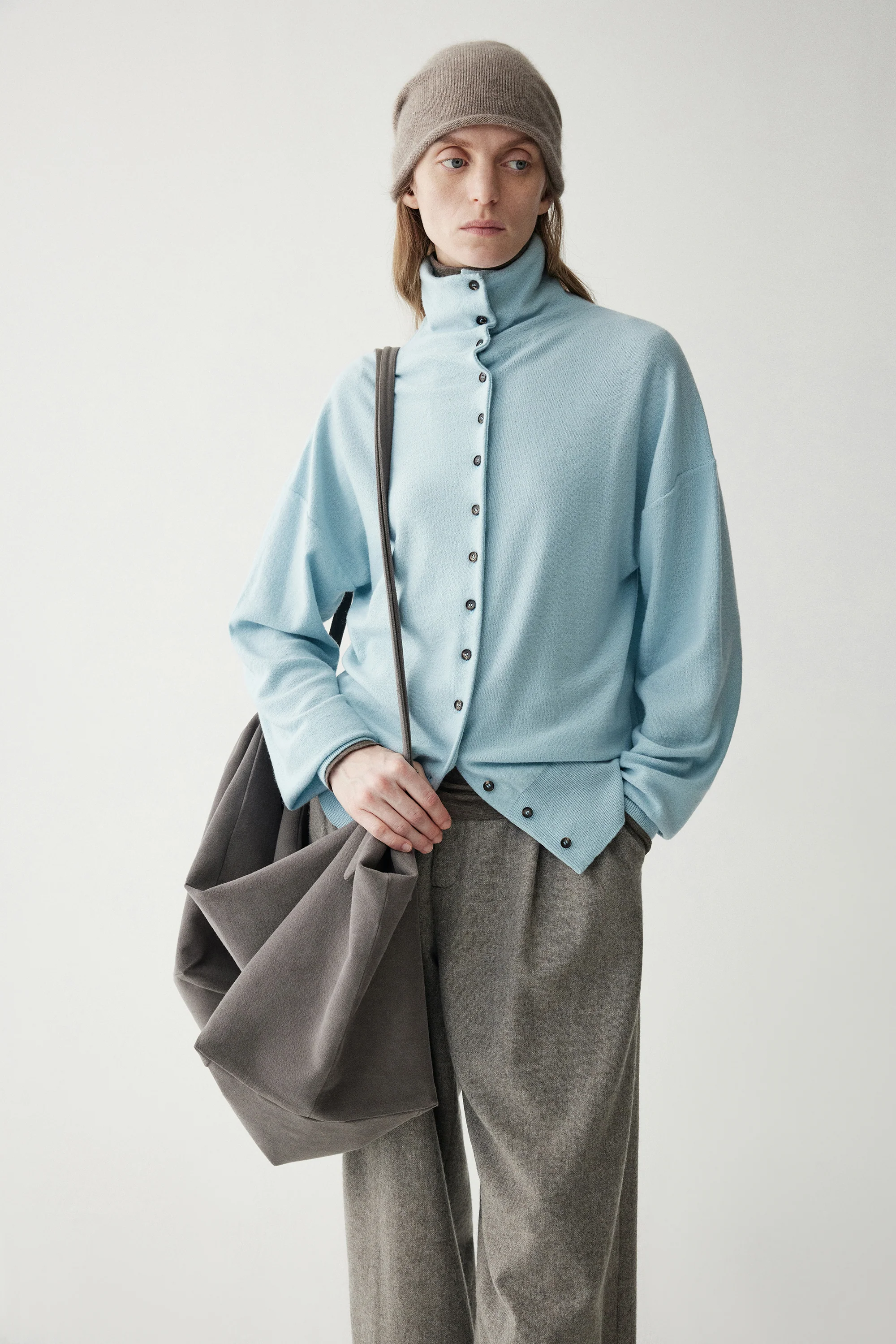 High-neck Merino Wool Cardigan - Image 11
