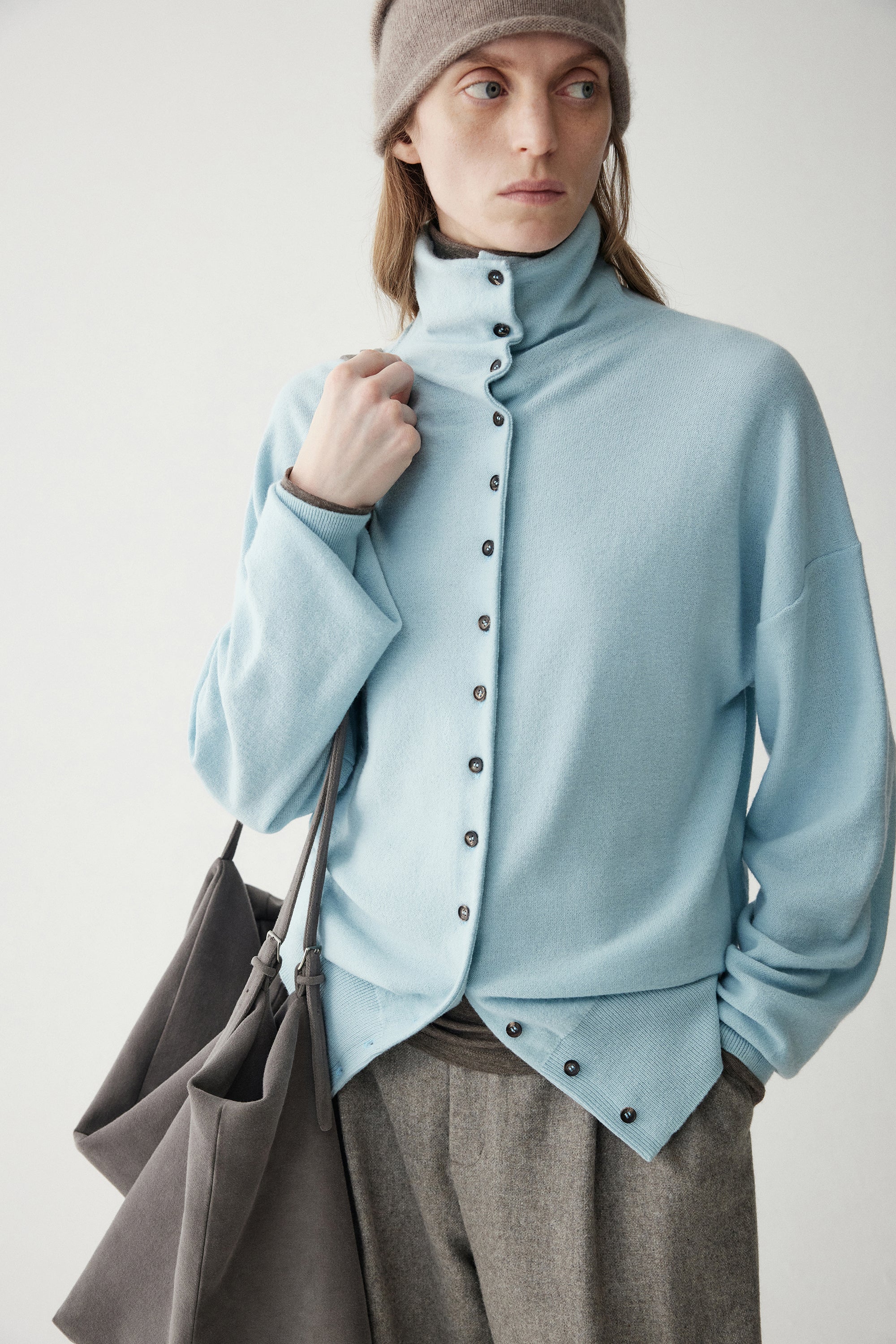 High-neck Merino Wool Cardigan - Image 12