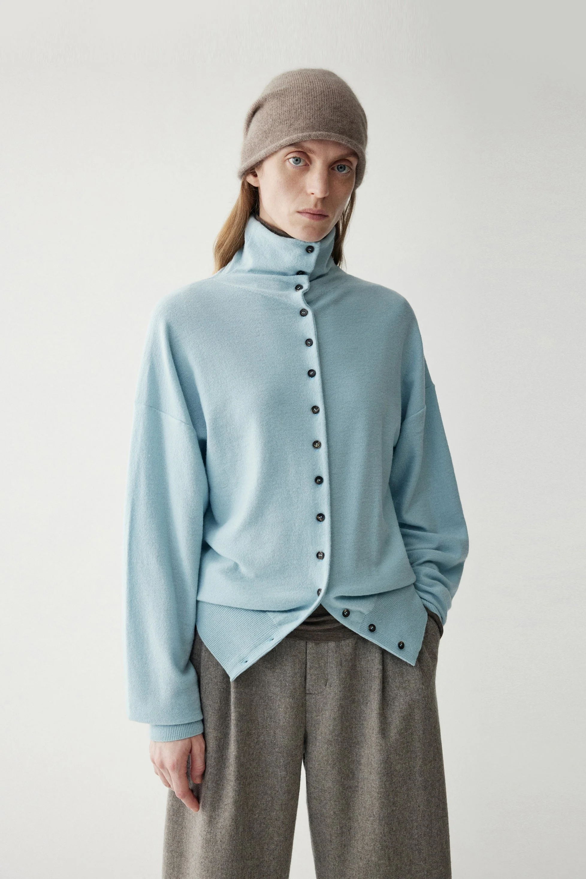 High-neck Merino Wool Cardigan - Image 13