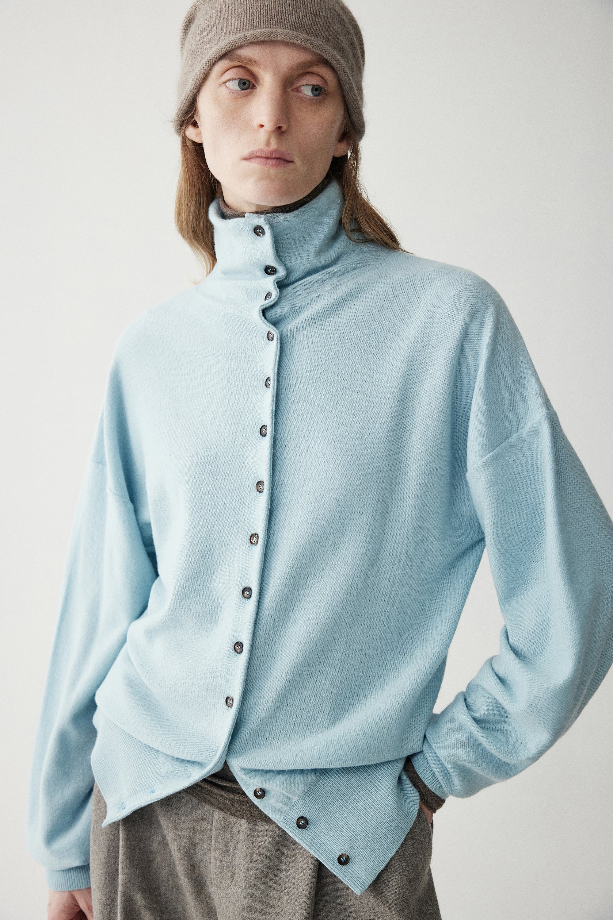 High-neck Merino Wool Cardigan - Image 14