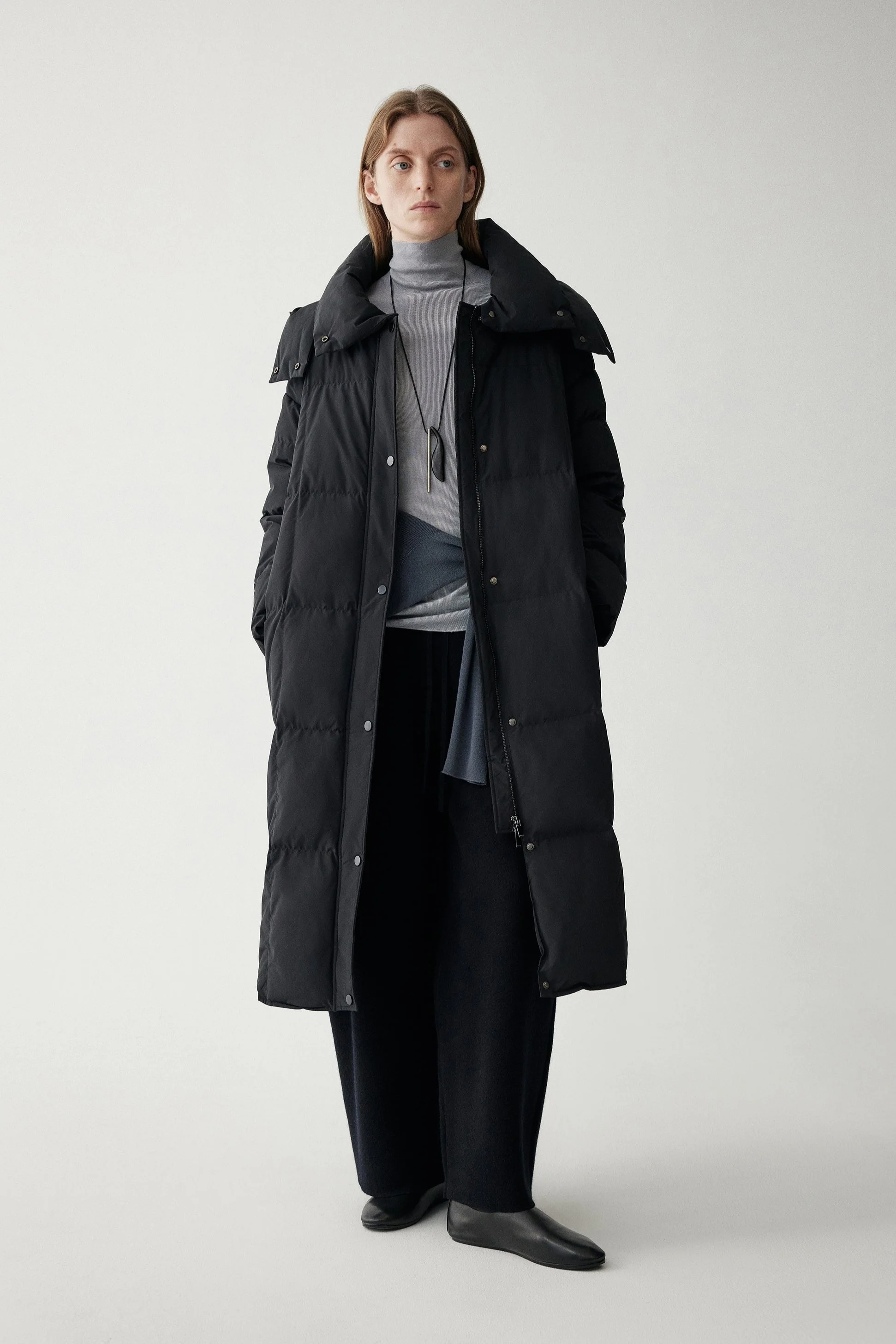 Hooded Long Goose Down Jacket - Image 11