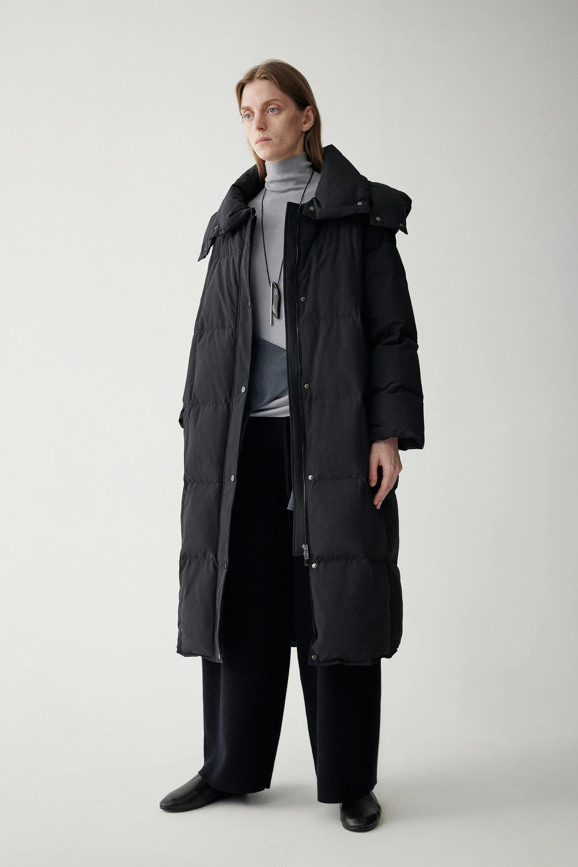 Hooded Long Goose Down Jacket - Image 12