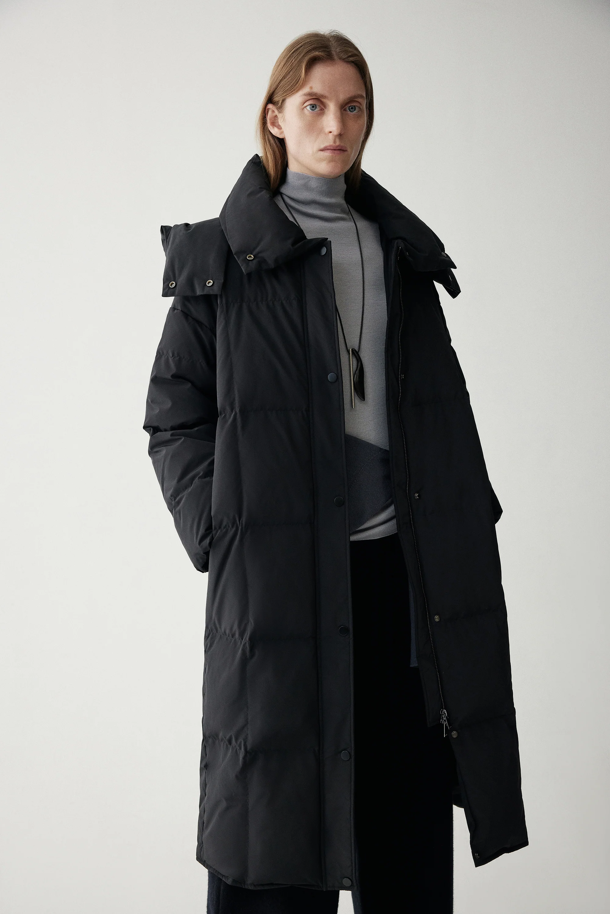 Hooded Long Goose Down Jacket - Image 18