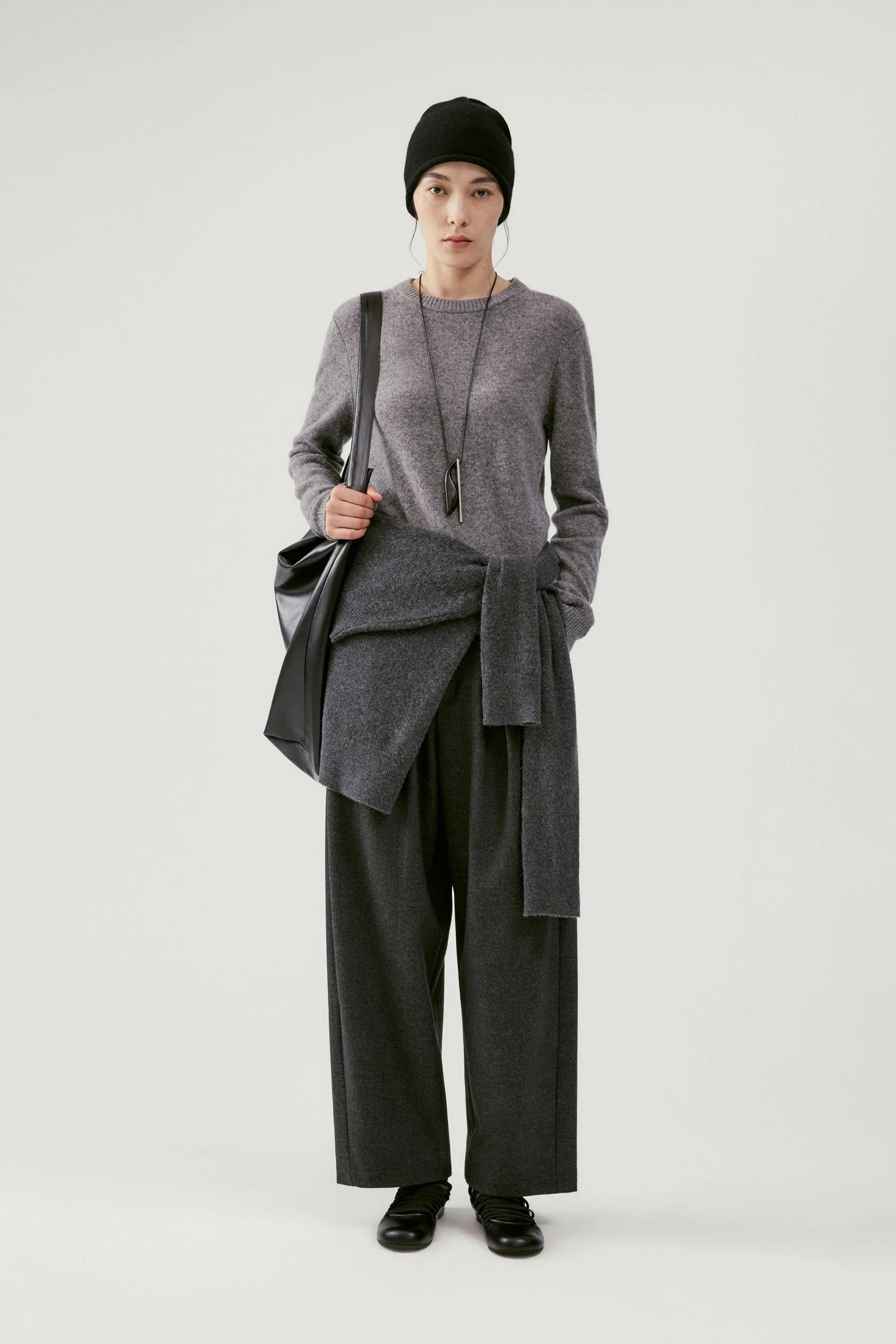 Brushed Fabric Japanese-Style Casual Cropped Pants - Image 3