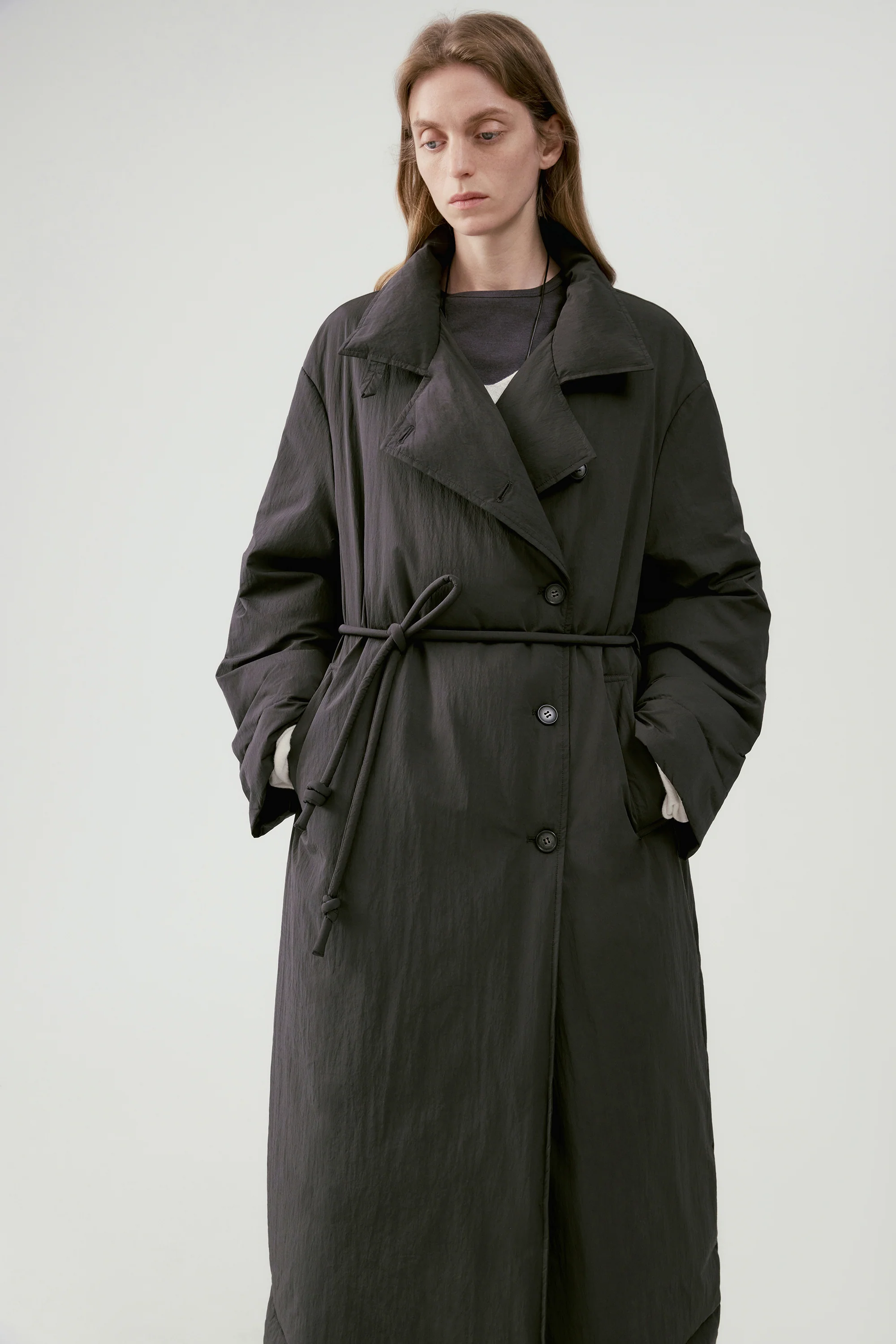 Two-Way Collar Long Down Jacket - Image 13