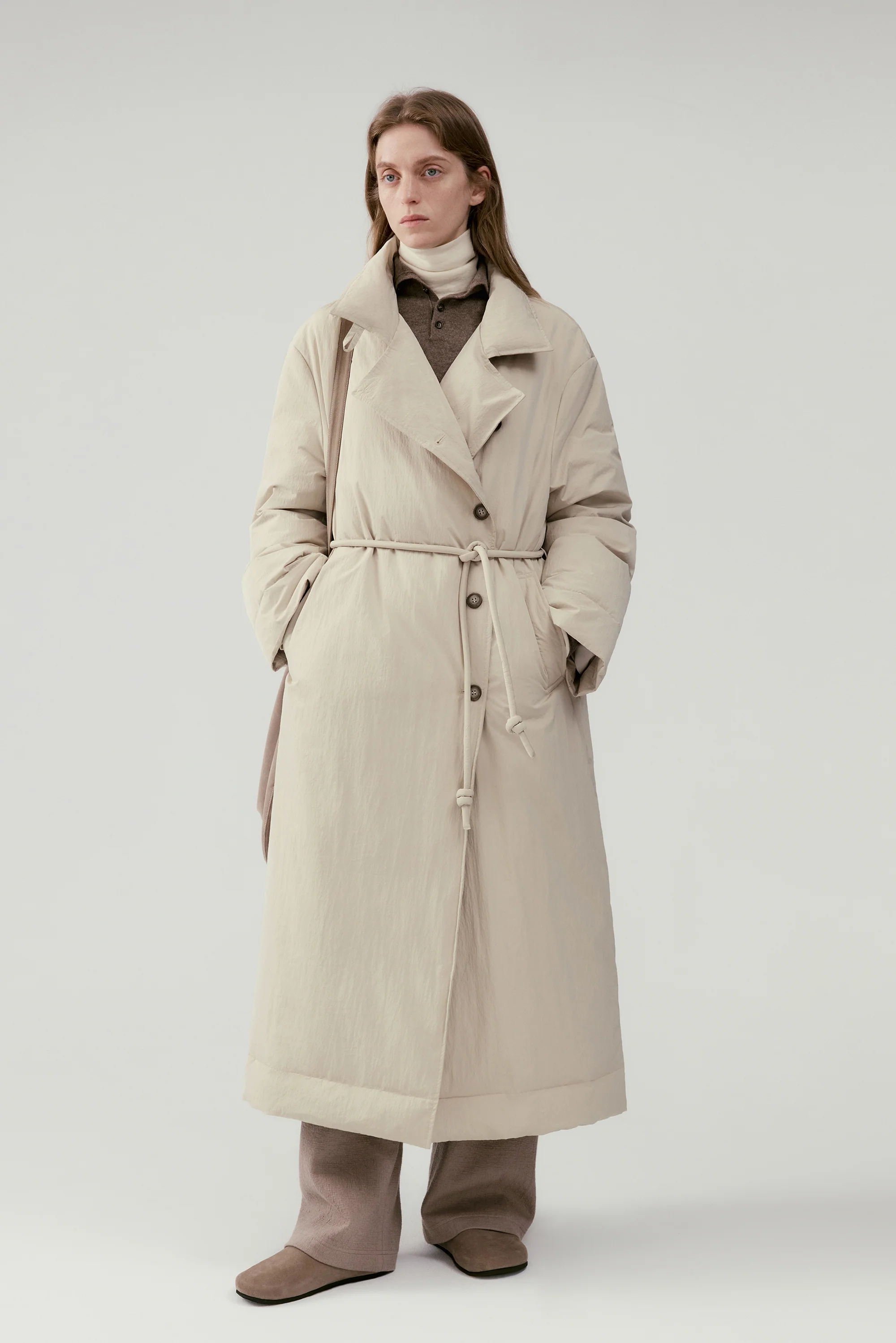 Two-Way Collar Long Down Jacket - Image 4