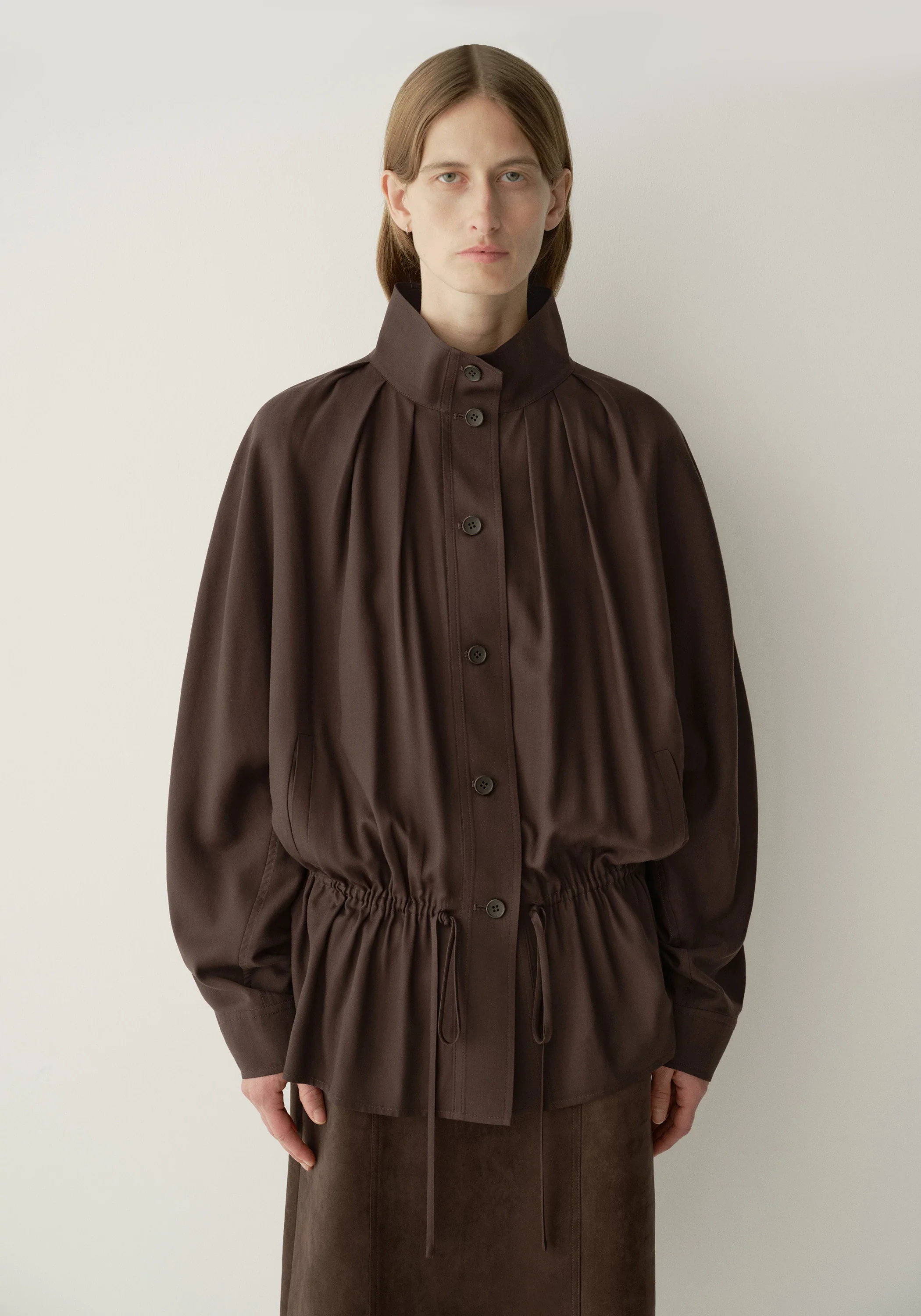 Low-waist Drawstring Trench