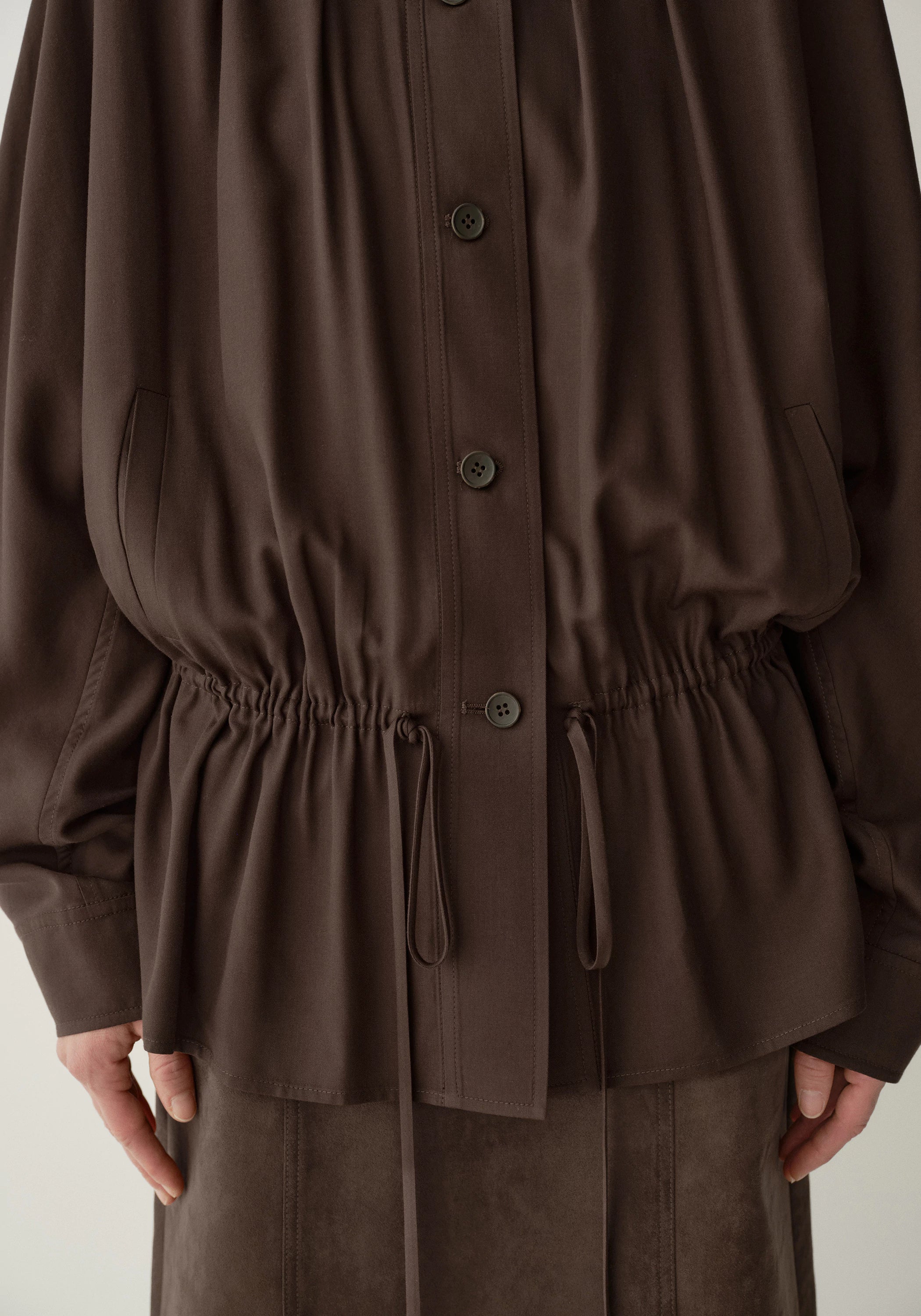 Low-waist Drawstring Trench - Image 10