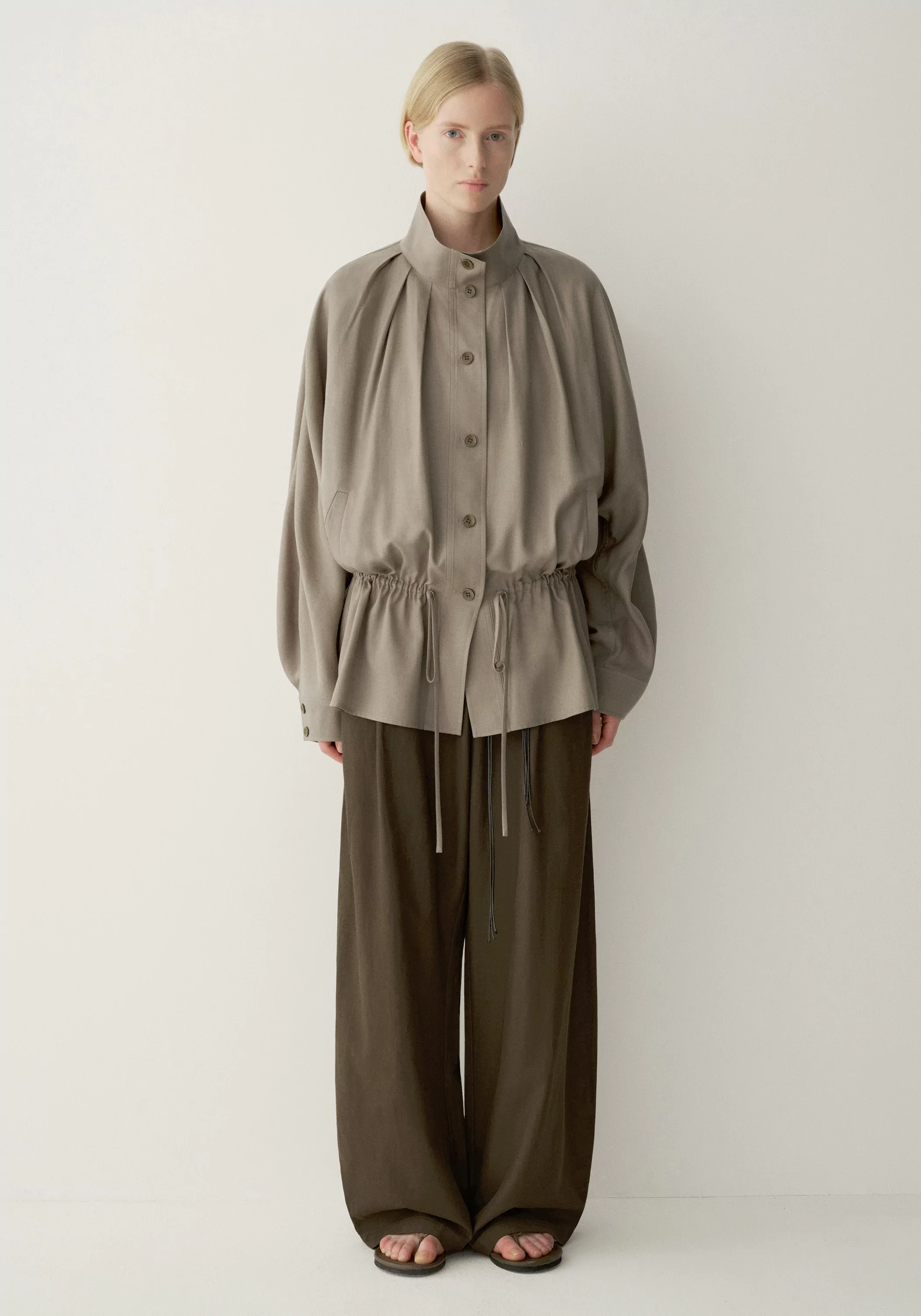 Low-waist Drawstring Trench - Image 13