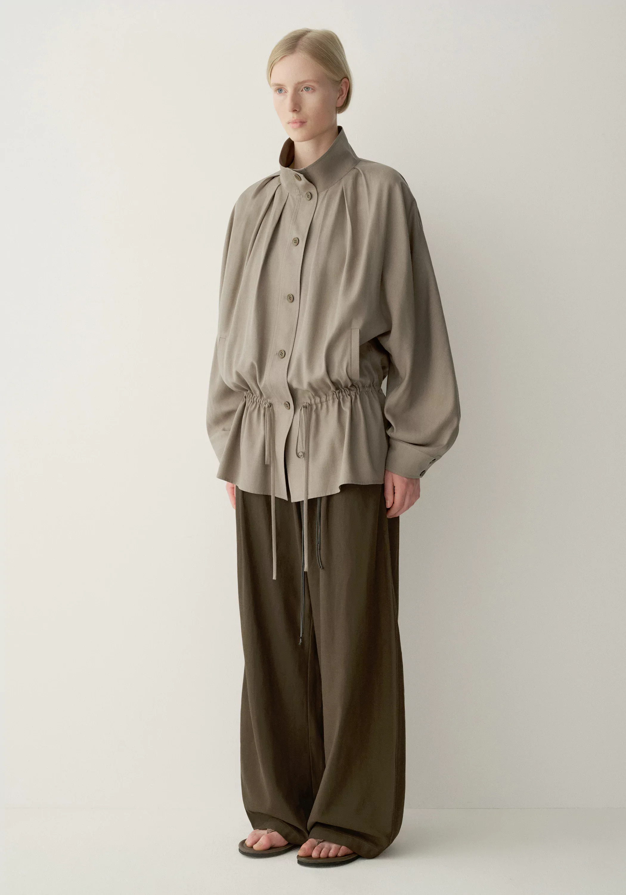 Low-waist Drawstring Trench - Image 14