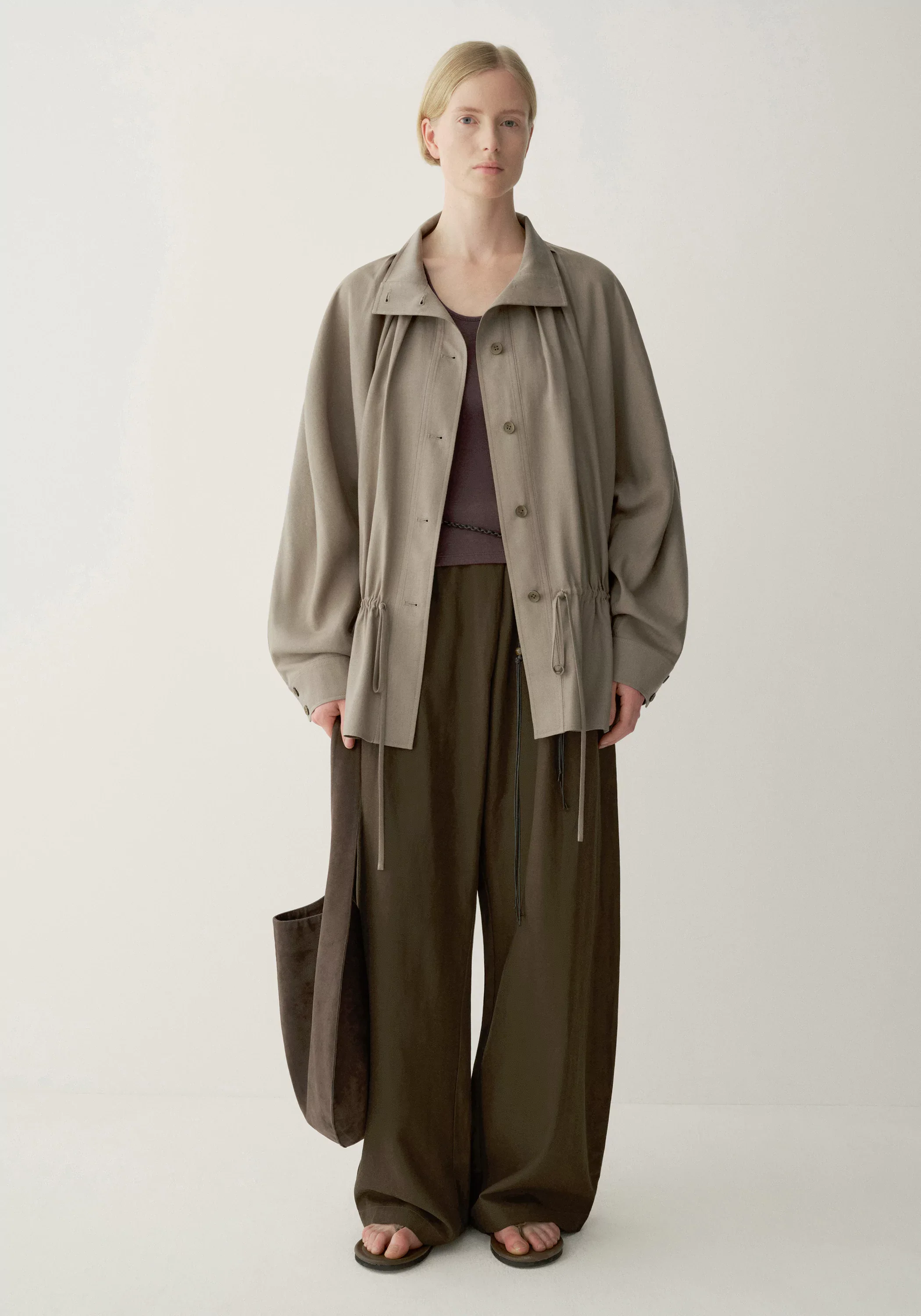 Low-waist Drawstring Trench - Image 16