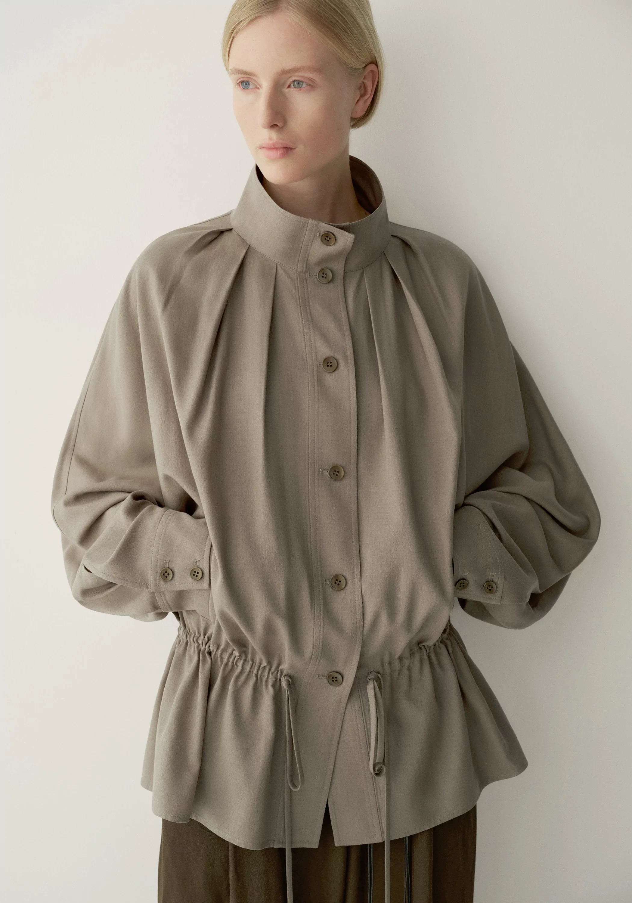 Low-waist Drawstring Trench - Image 17