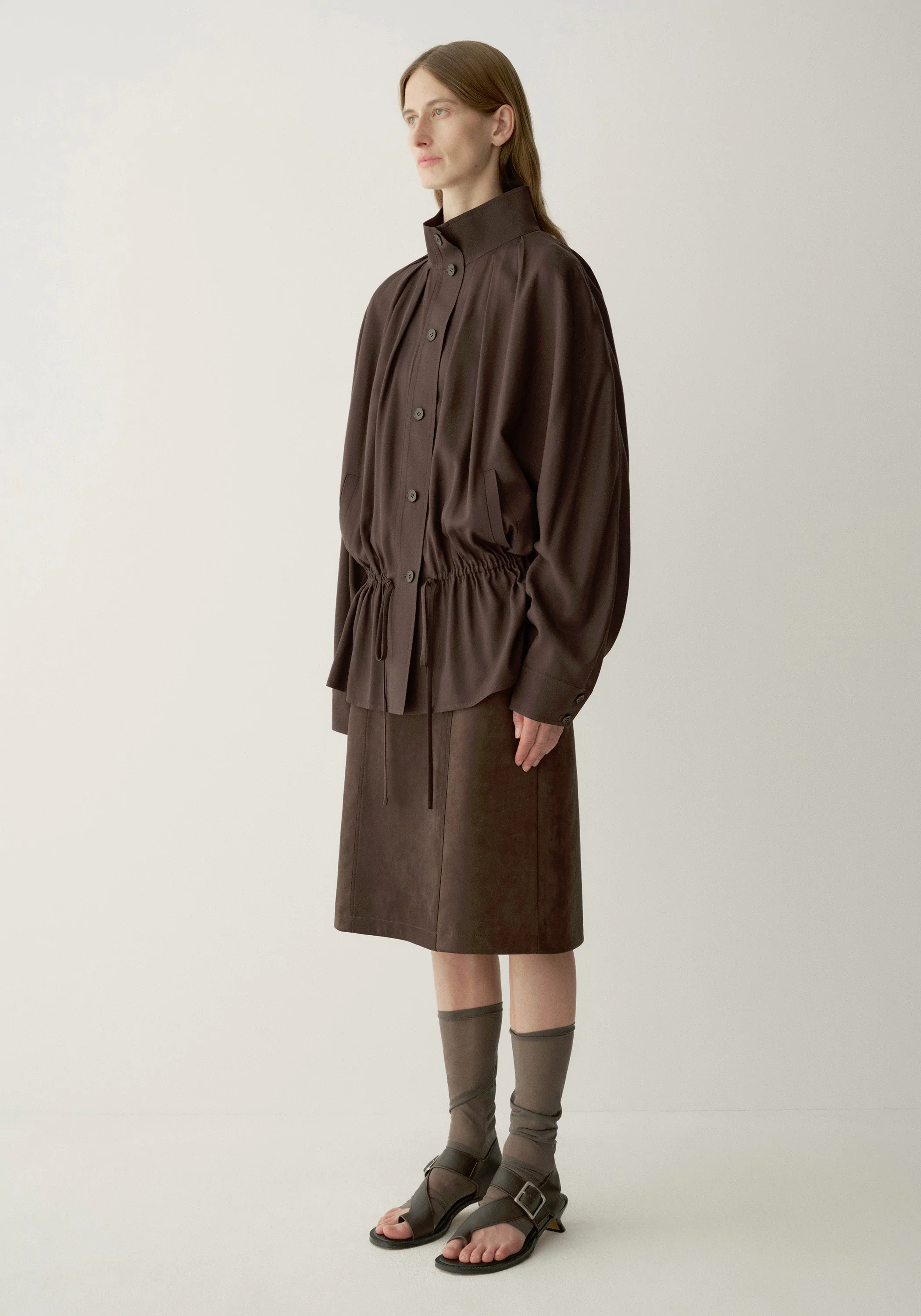 Low-waist Drawstring Trench - Image 4