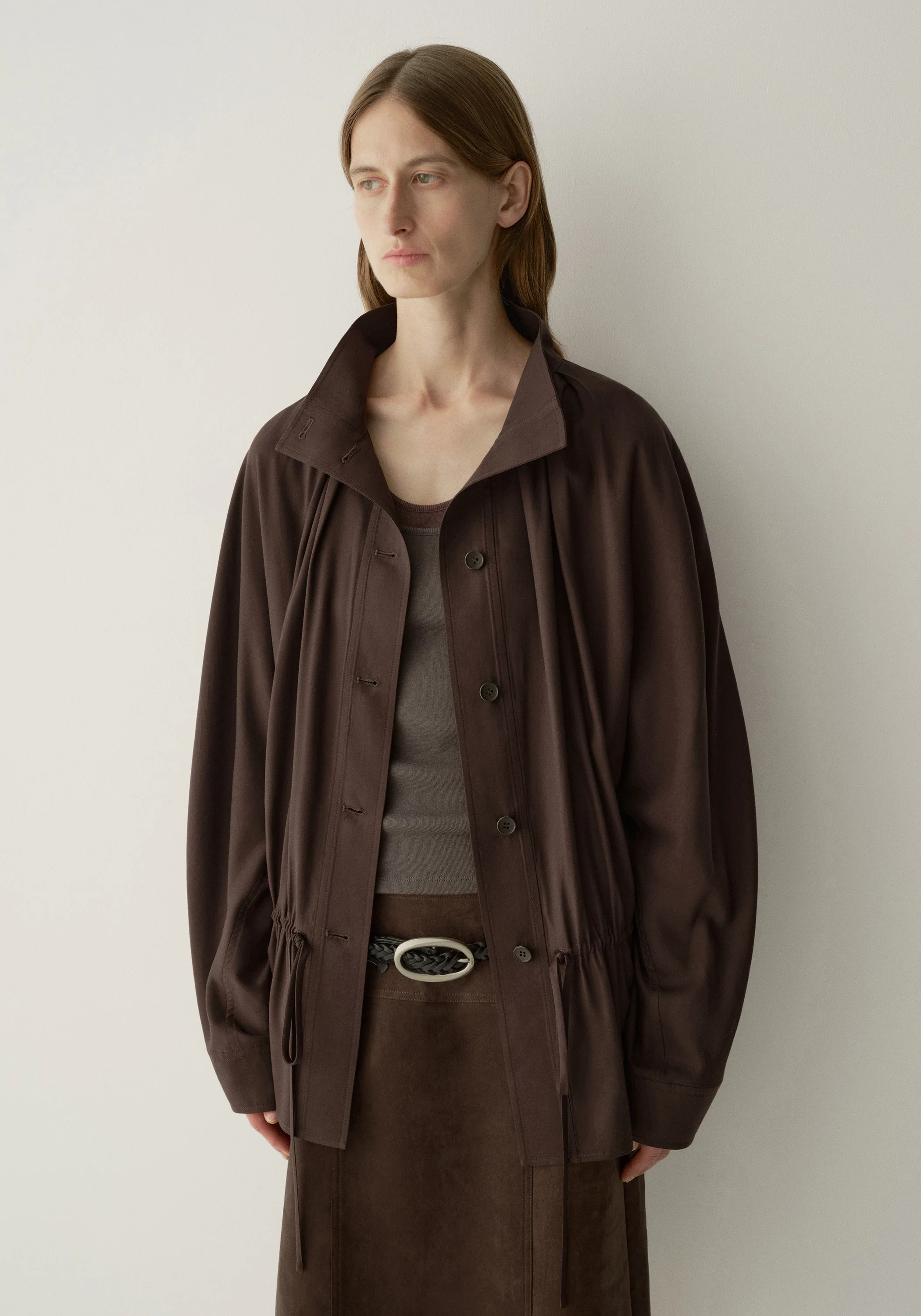 Low-waist Drawstring Trench - Image 7