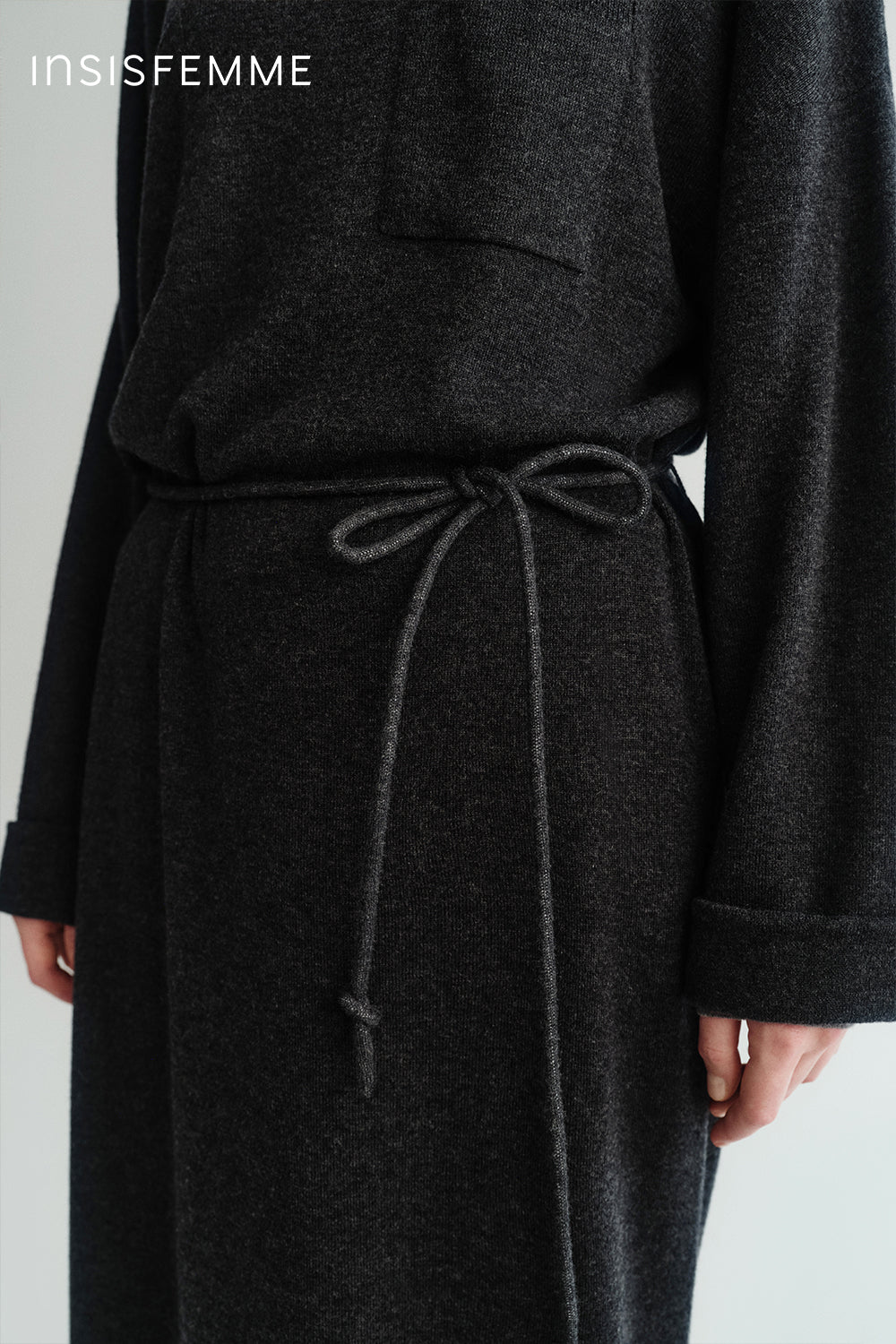 [Final Sale] Merino Wool Belted Dress - Image 35