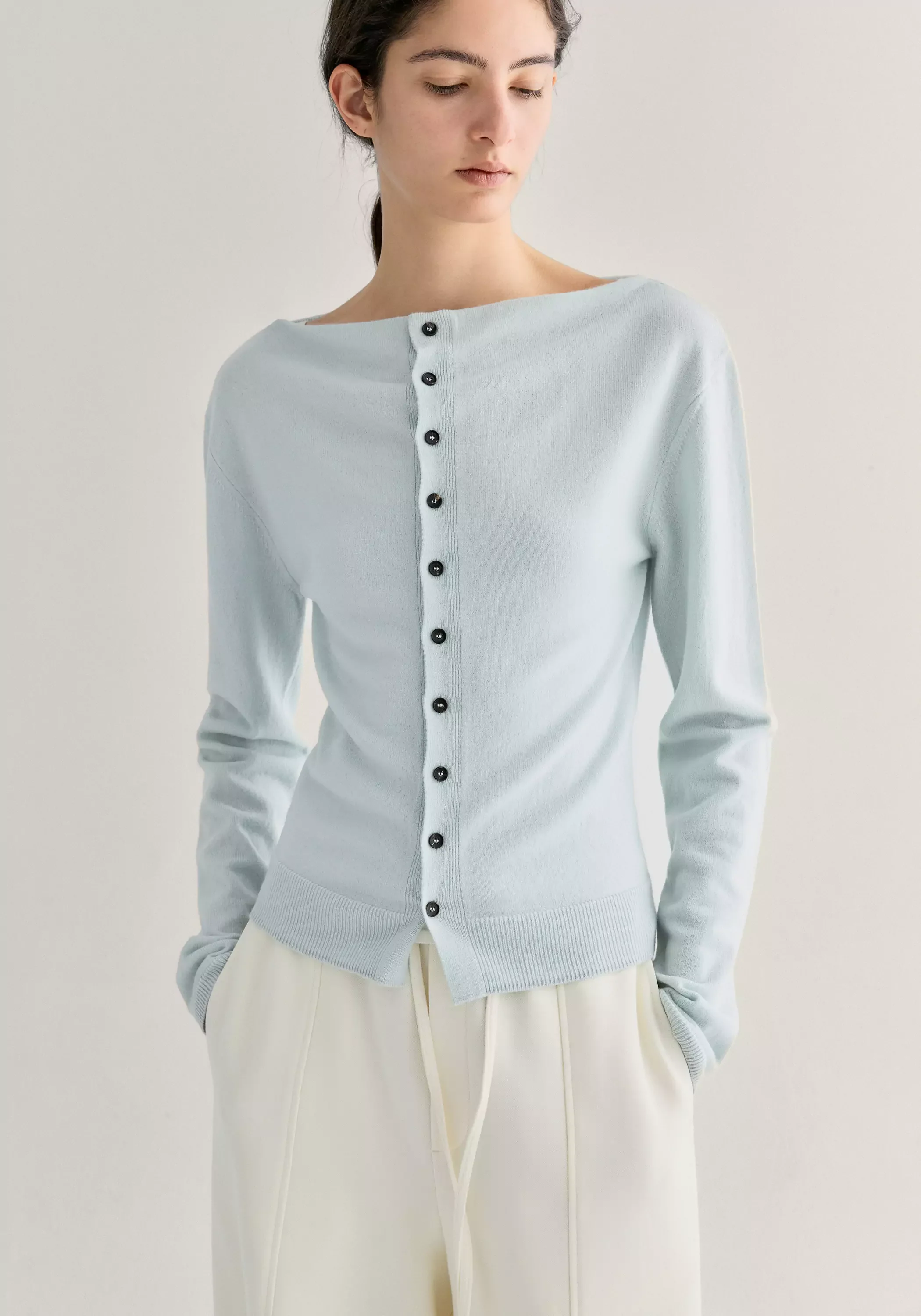 Merino Wool Cowl-neck Cardigan - Image 16