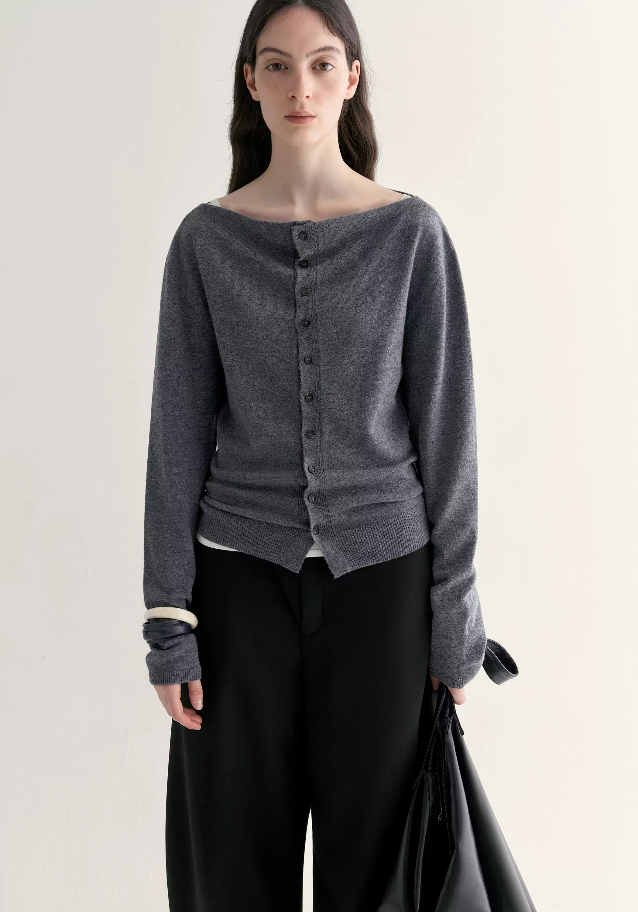 Merino Wool Cowl-neck Cardigan - Image 19