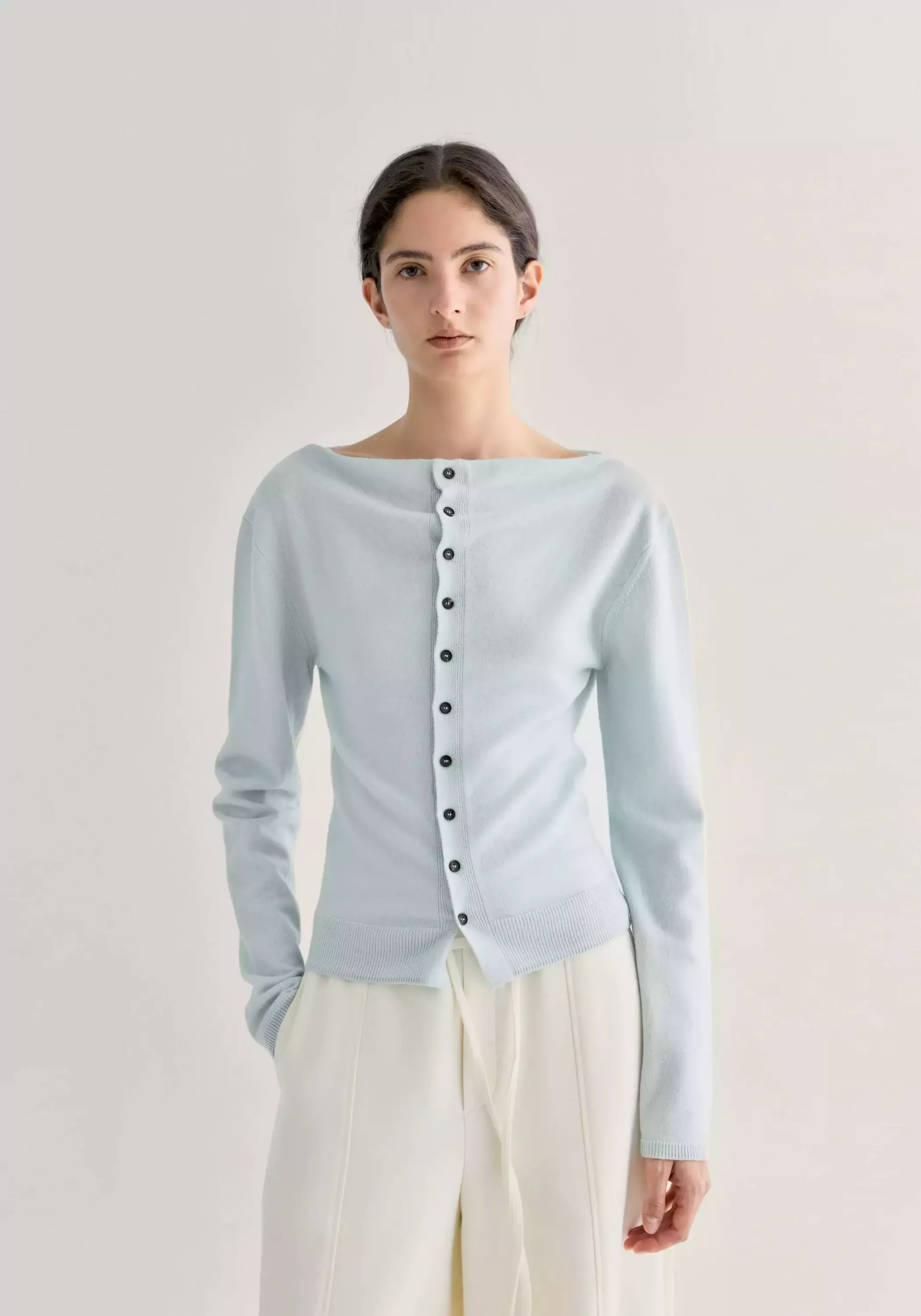 Merino Wool Cowl-neck Cardigan - Image 3