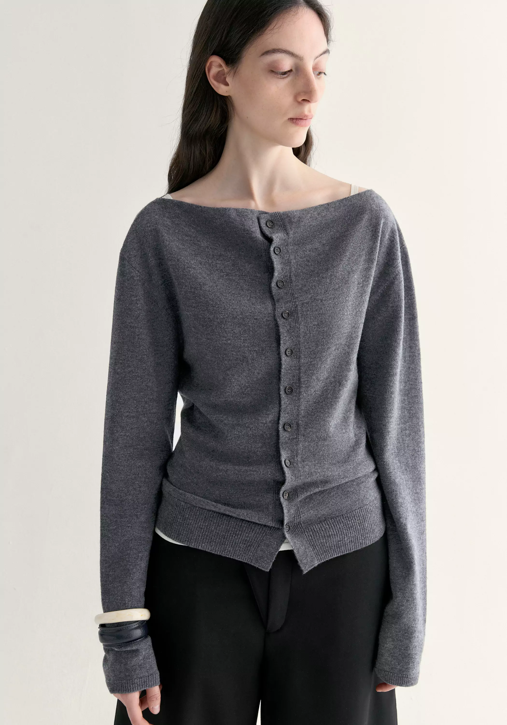 Merino Wool Cowl-neck Cardigan - Image 4