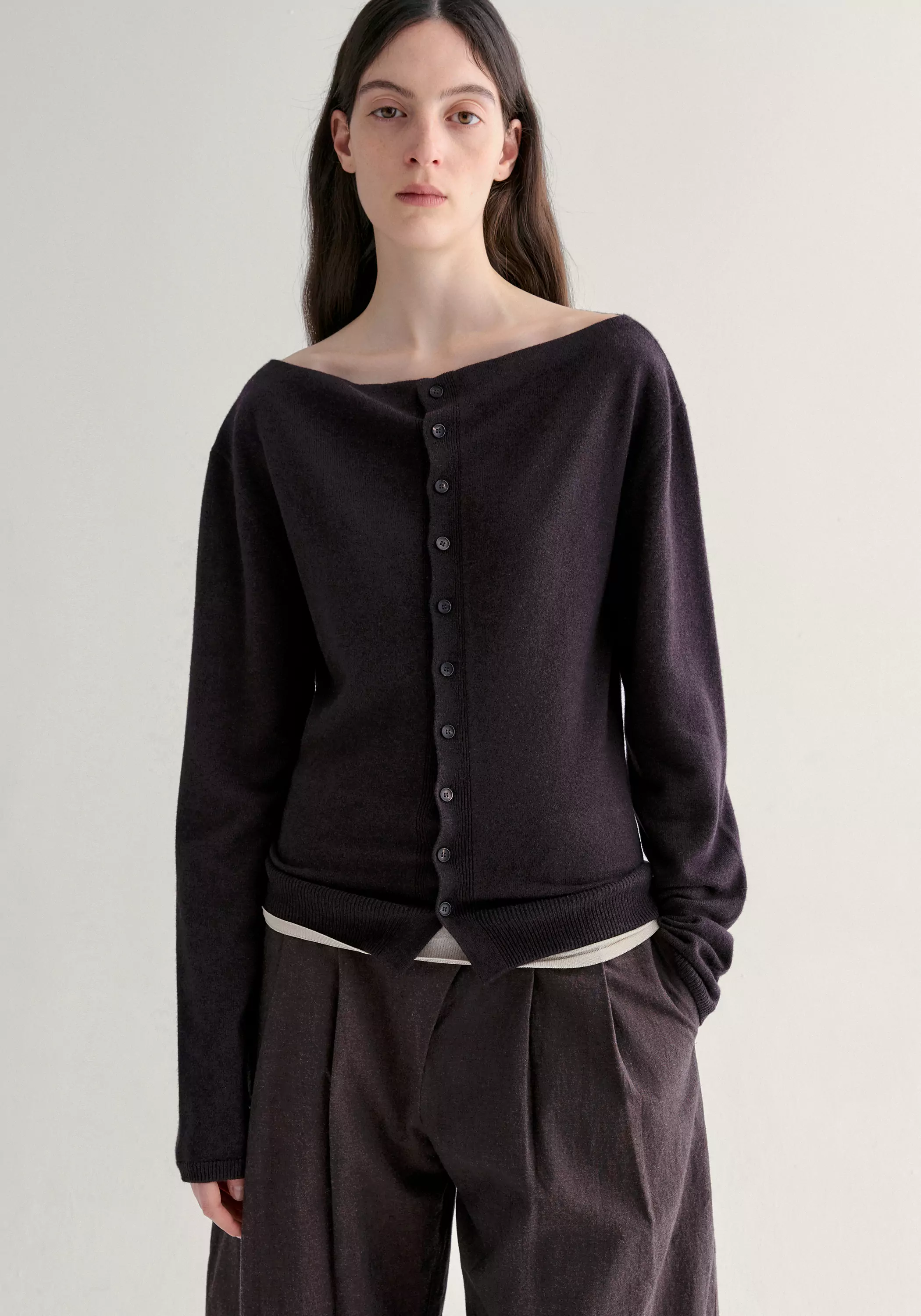 Merino Wool Cowl-neck Cardigan - Image 5