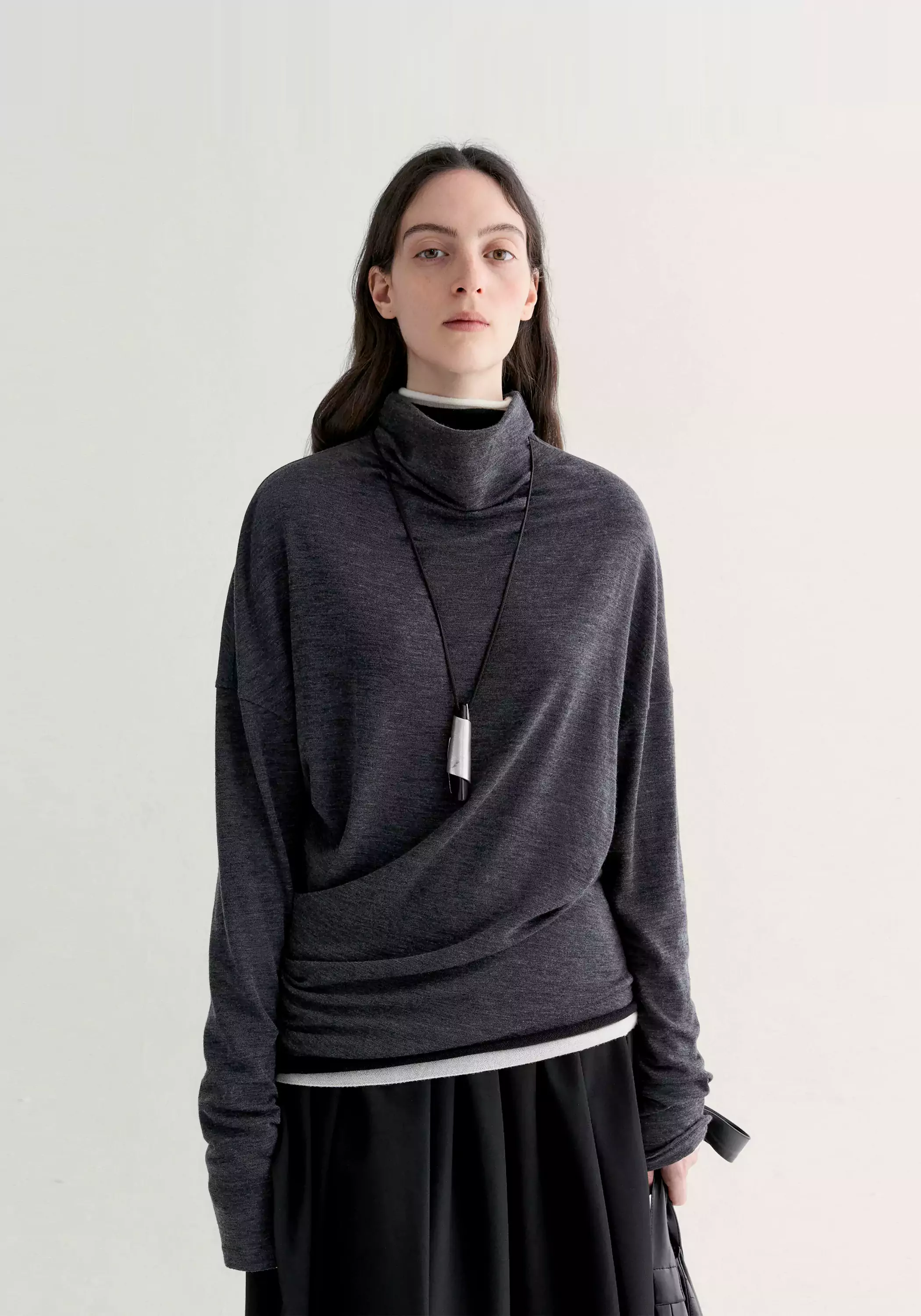 Merino Wool High-neck Top