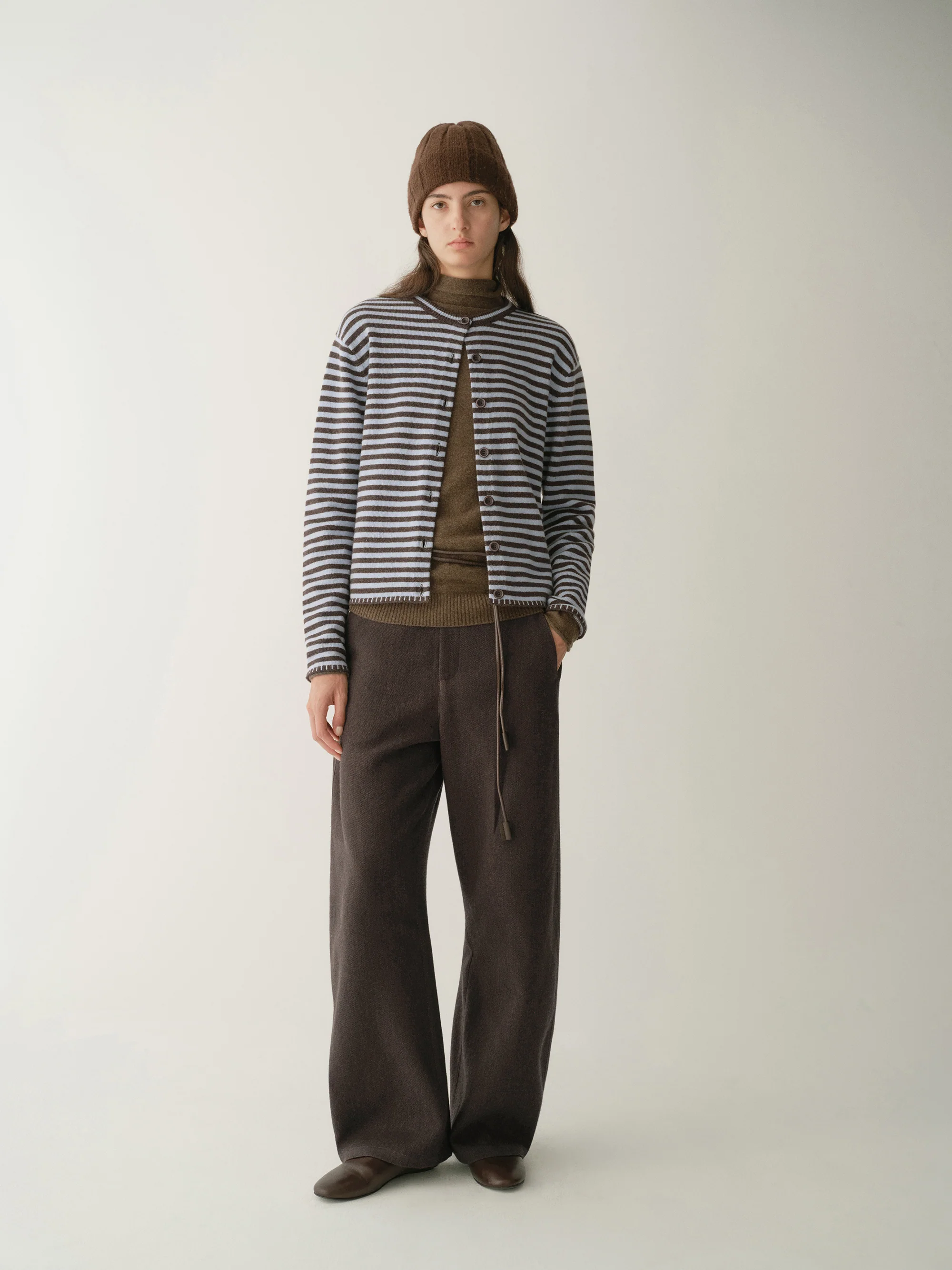 Merino Wool Striped Cardigan - Image 13