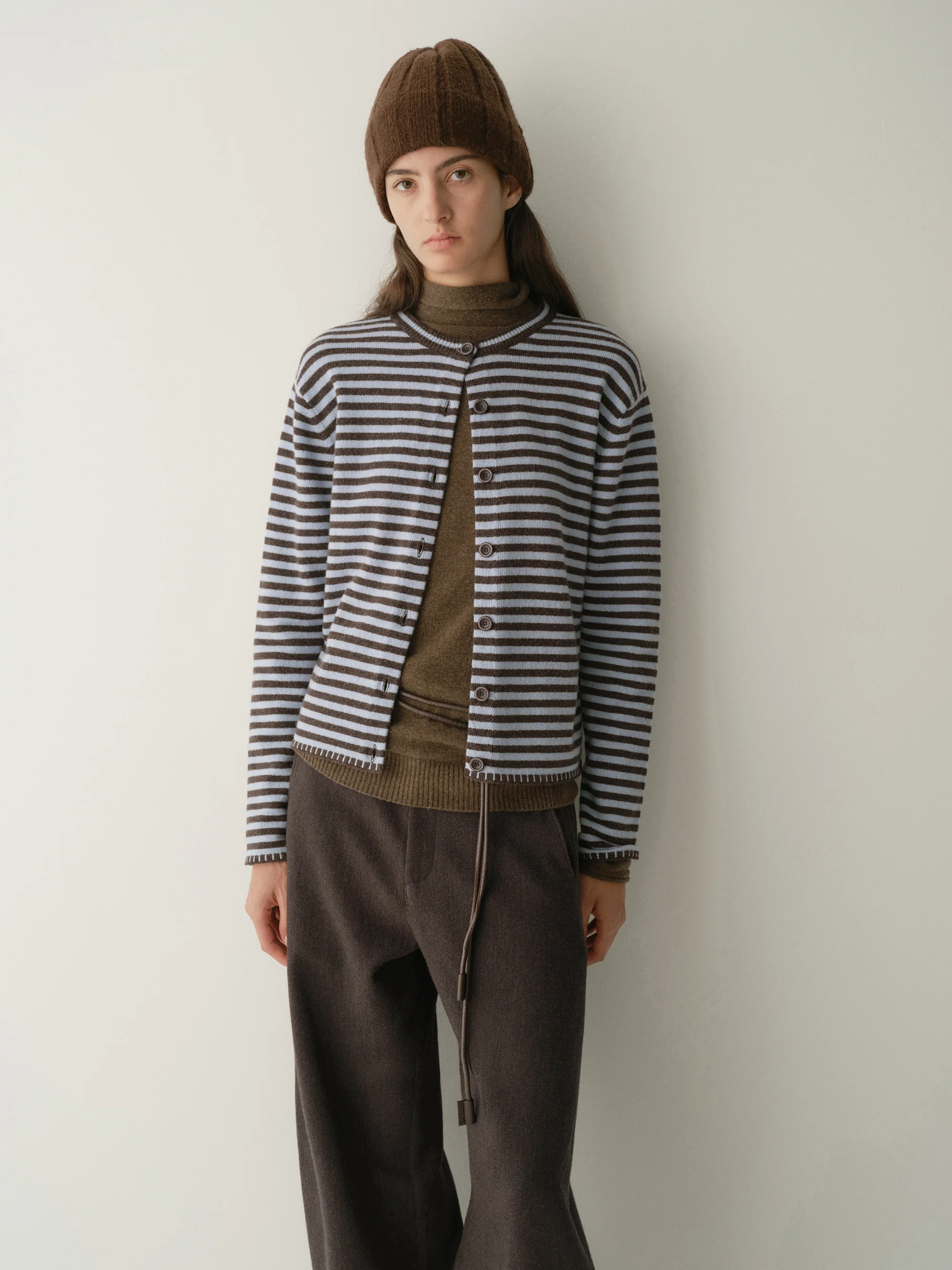 Merino Wool Striped Cardigan - Image 14