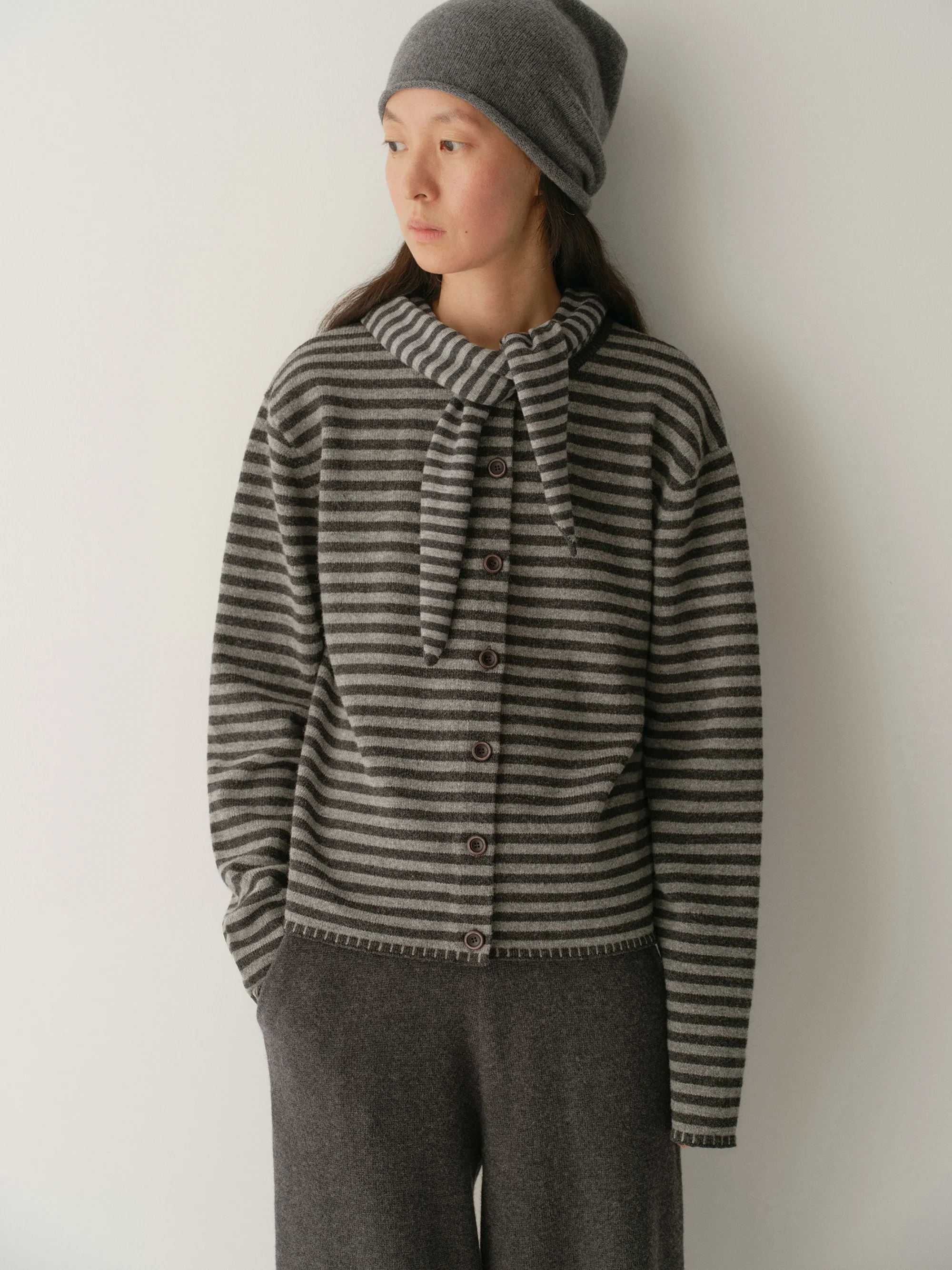 Merino Wool Striped Cardigan - Image 18