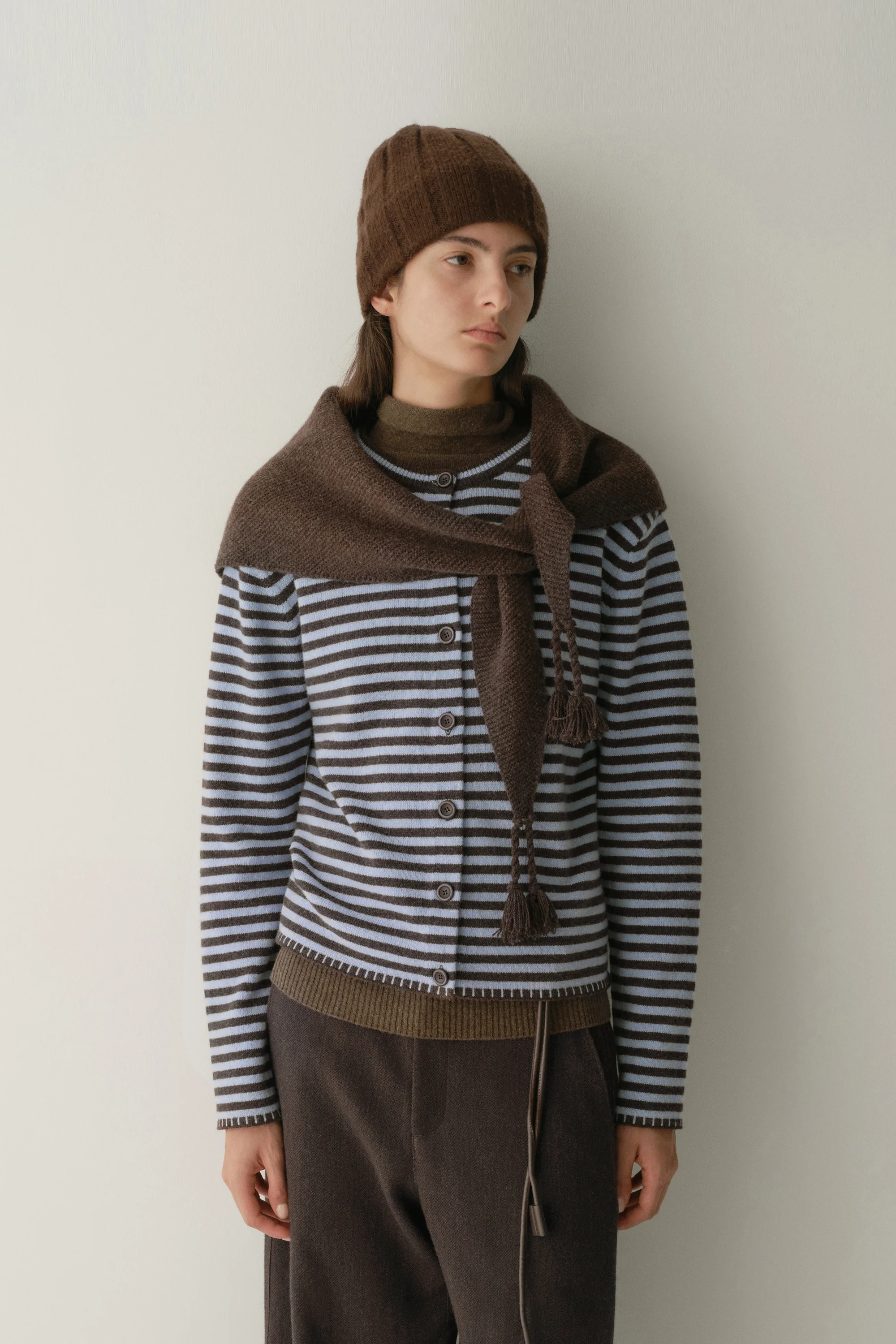 Merino Wool Striped Cardigan - Image 3