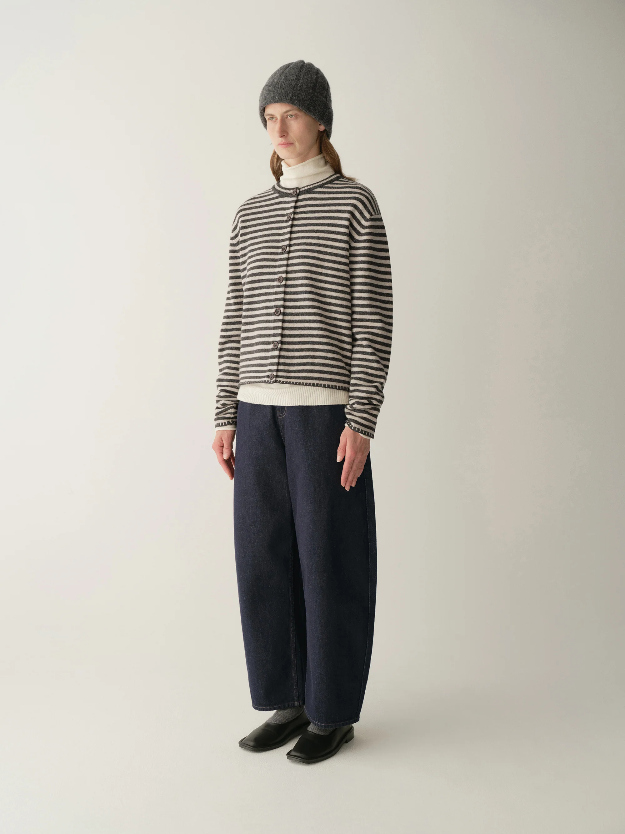 Merino Wool Striped Cardigan - Image 5